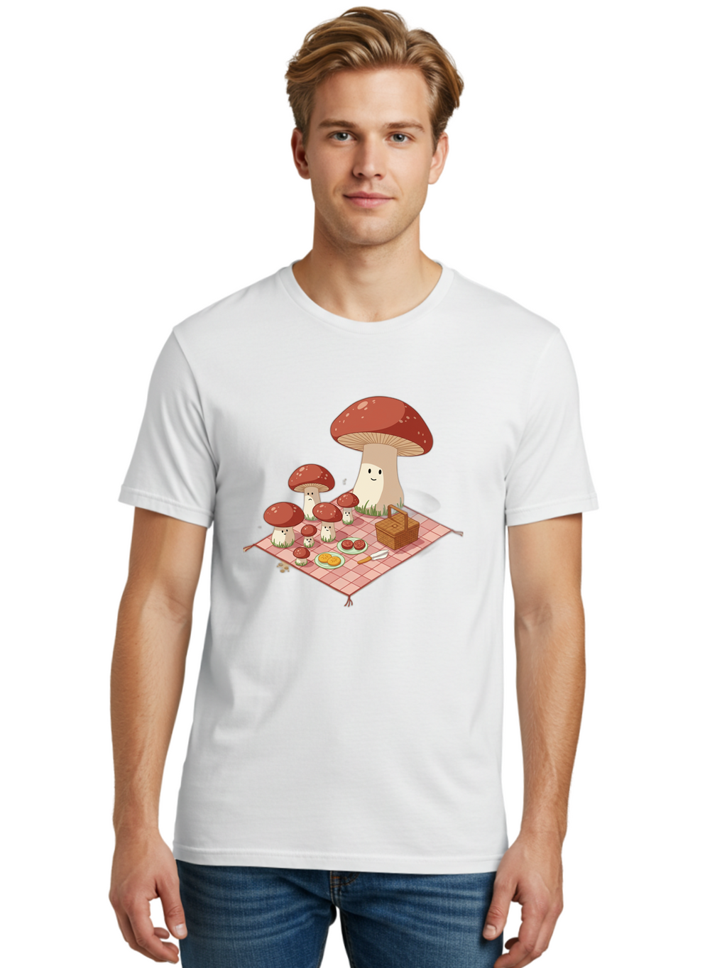 Picnic-Mushrooms Men'S Graphic Tee, 100% Cotton, Comfortable Casual Summer Wear, Machine Washable, Vintage Camera, Old Camera, Antique Camera, Black Camera, Classic Photography, Photography Equipment, Nostalgic Device, Film Camera, Camera Art Ban101