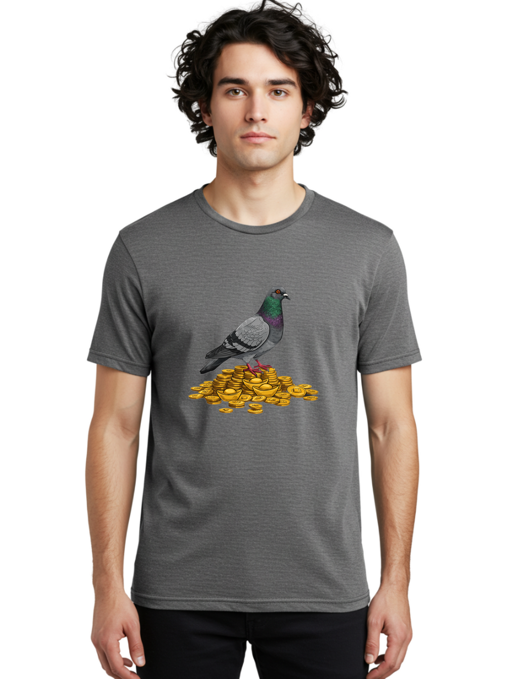 Pigeon-On-Gold-Coins Men'S Graphic Tee, 100% Cotton, Comfortable Casual Summer Wear, Machine Washable, Vintage Camera, Old Camera, Antique Camera, Black Camera, Classic Photography, Photography Equipment, Nostalgic Device, Film Camera, Ban105