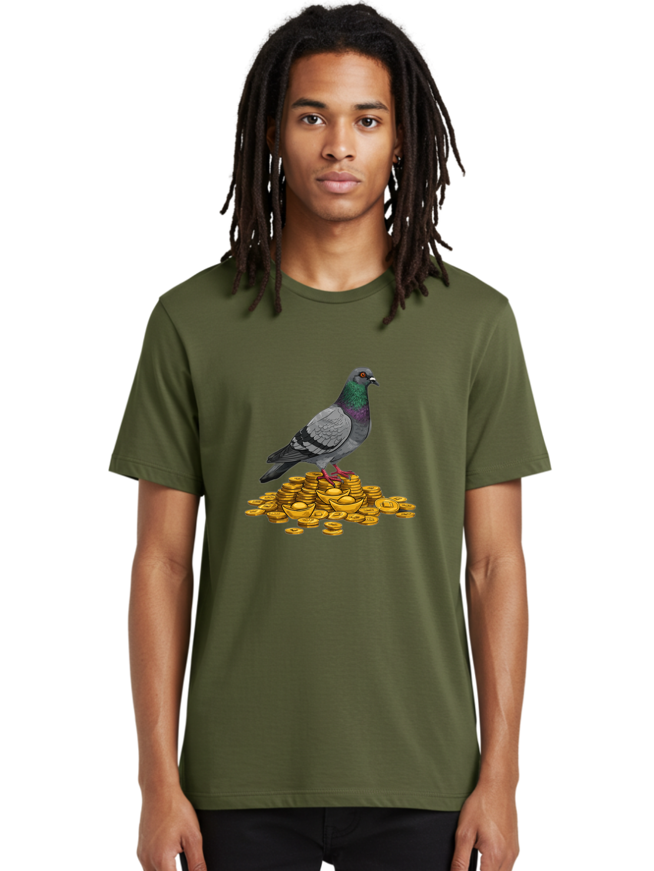 Pigeon-On-Gold-Coins Men'S Graphic Tee, 100% Cotton, Comfortable Casual Summer Wear, Machine Washable, Vintage Camera, Old Camera, Antique Camera, Black Camera, Classic Photography, Photography Equipment, Nostalgic Device, Film Camera, Ban105