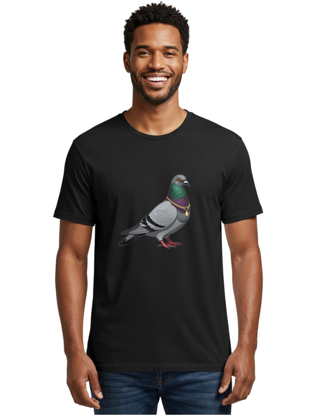 Pigeon-With-Gold-Chain Men'S Graphic Tee, 100% Cotton, Comfortable Casual Summer Wear, Machine Washable, Vintage Camera, Old Camera, Antique Camera, Black Camera, Classic Photography, Photography Equipment, Nostalgic Device, Film Camera, Ban107