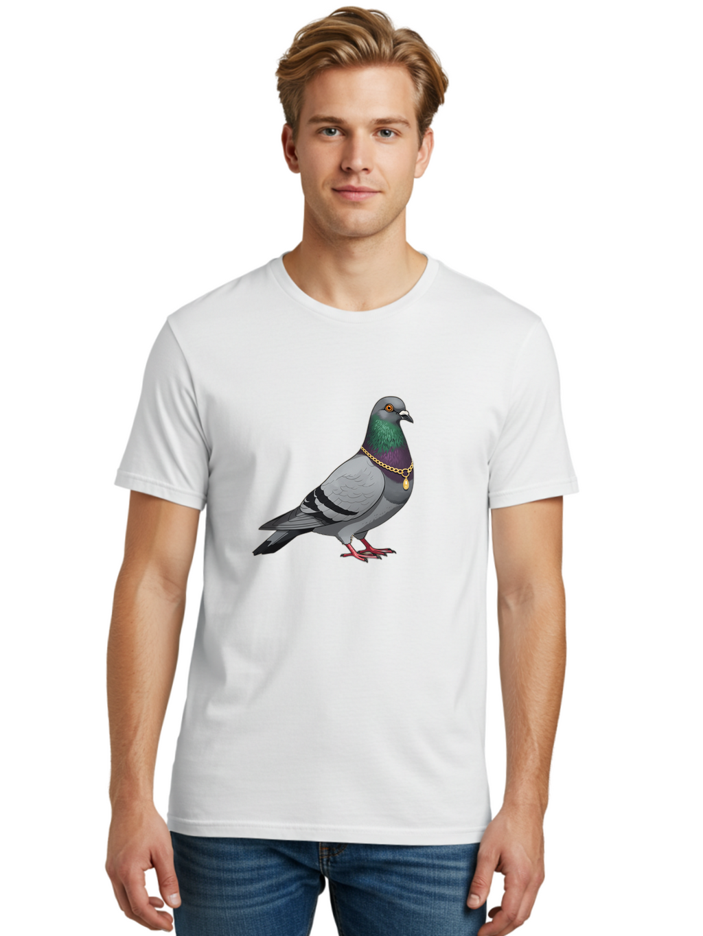 Pigeon-With-Gold-Chain Men'S Graphic Tee, 100% Cotton, Comfortable Casual Summer Wear, Machine Washable, Vintage Camera, Old Camera, Antique Camera, Black Camera, Classic Photography, Photography Equipment, Nostalgic Device, Film Camera, Ban107