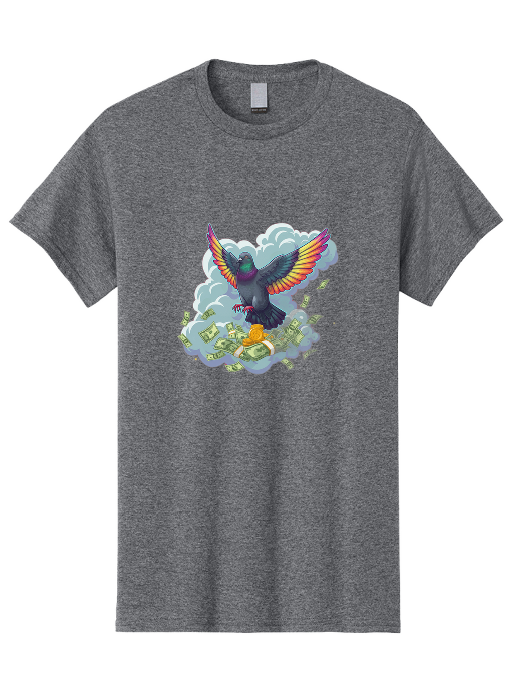 Pigeon-With-Rainbow-Wings Men'S Graphic Tee, 100% Cotton, Comfortable Casual Summer Wear, Machine Washable, Vintage Camera, Old Camera, Antique Camera, Black Camera, Classic Photography, Photography Equipment, Nostalgic Device, Film Camera, Ban108