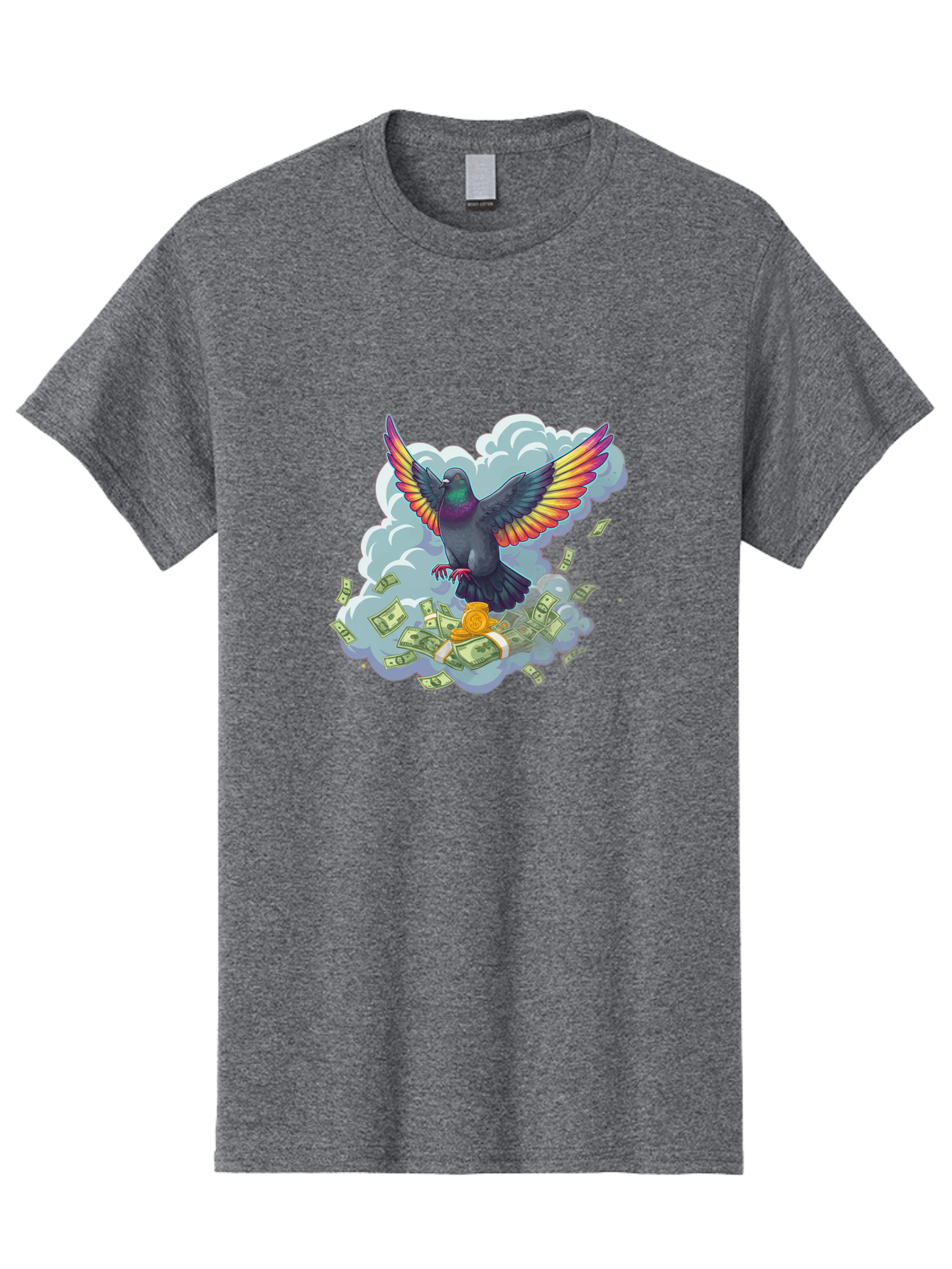 Pigeon-With-Rainbow-Wings Men'S Graphic Tee, 100% Cotton, Comfortable Casual Summer Wear, Machine Washable, Vintage Camera, Old Camera, Antique Camera, Black Camera, Classic Photography, Photography Equipment, Nostalgic Device, Film Camera, Ban108