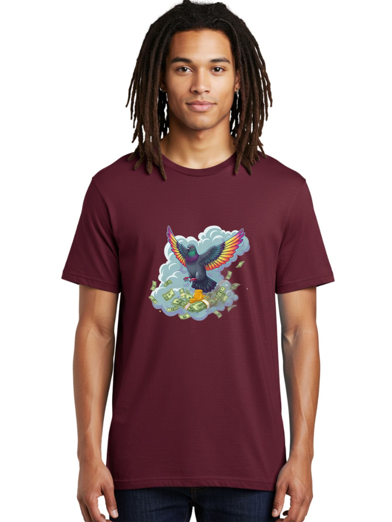 Pigeon-With-Rainbow-Wings Men'S Graphic Tee, 100% Cotton, Comfortable Casual Summer Wear, Machine Washable, Vintage Camera, Old Camera, Antique Camera, Black Camera, Classic Photography, Photography Equipment, Nostalgic Device, Film Camera, Ban108