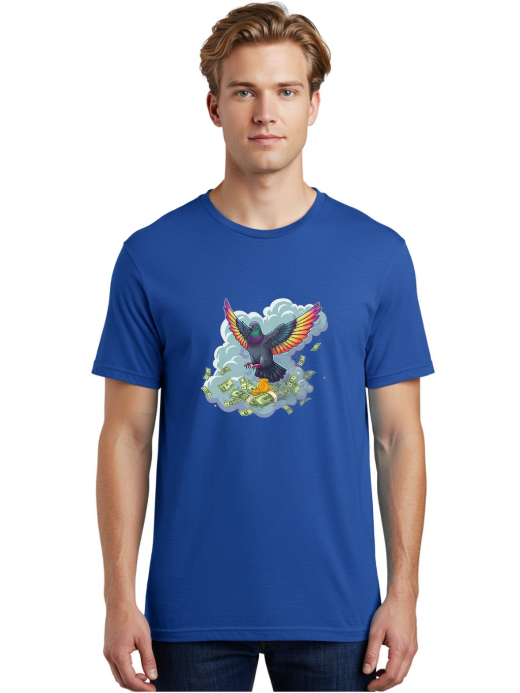 Pigeon-With-Rainbow-Wings Men'S Graphic Tee, 100% Cotton, Comfortable Casual Summer Wear, Machine Washable, Vintage Camera, Old Camera, Antique Camera, Black Camera, Classic Photography, Photography Equipment, Nostalgic Device, Film Camera, Ban108