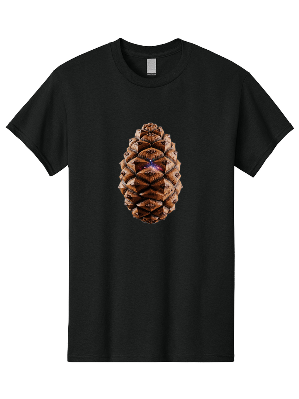 Pine-Cone-Galaxy-1 Men'S Graphic Tee, 100% Cotton, Comfortable Casual Summer Wear, Machine Washable, Vintage Camera, Old Camera, Antique Camera, Black Camera, Classic Photography, Photography Equipment, Nostalgic Device, Film Camera, Ban115