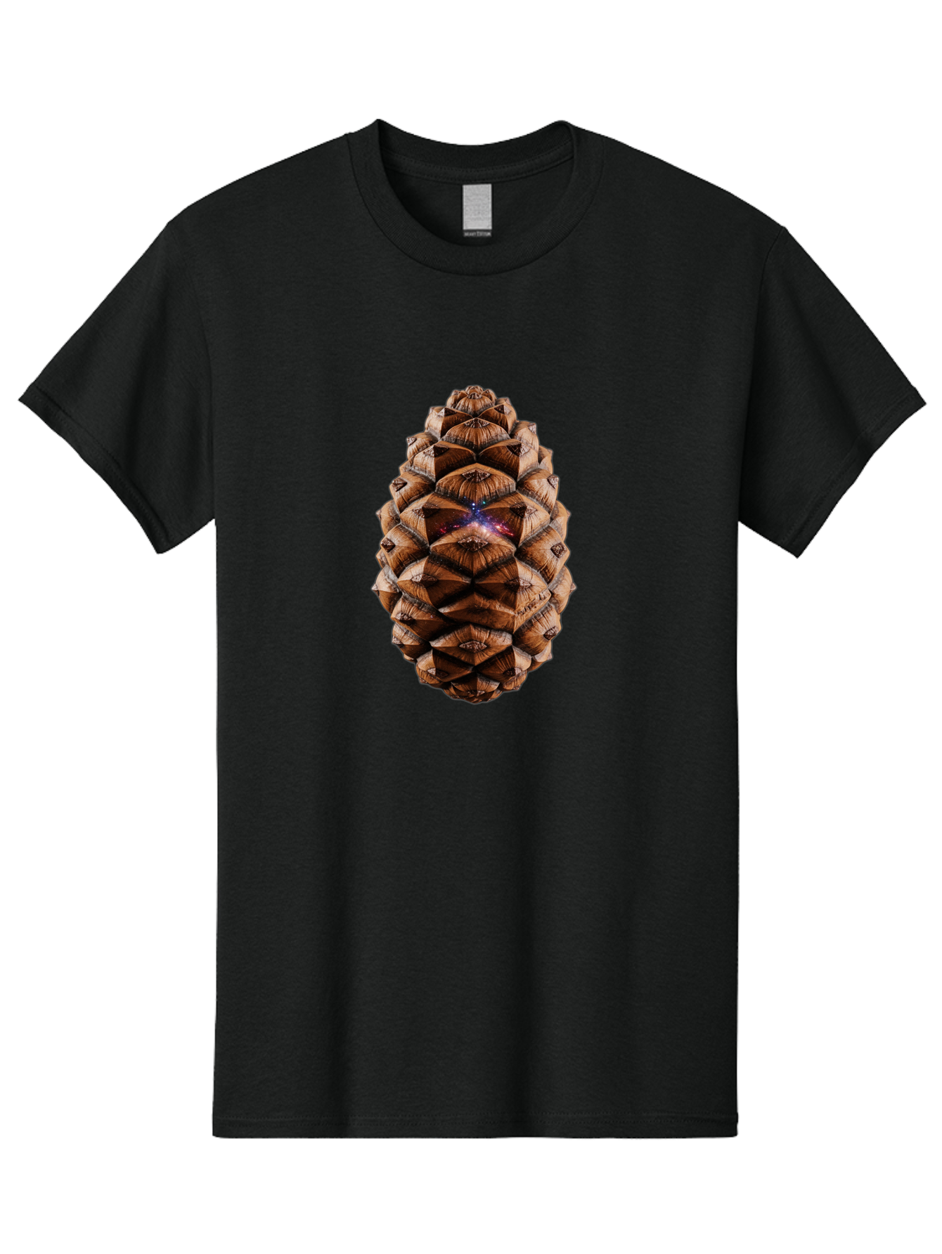 Pine-Cone-Galaxy-1 Men'S Graphic Tee, 100% Cotton, Comfortable Casual Summer Wear, Machine Washable, Vintage Camera, Old Camera, Antique Camera, Black Camera, Classic Photography, Photography Equipment, Nostalgic Device, Film Camera, Ban115