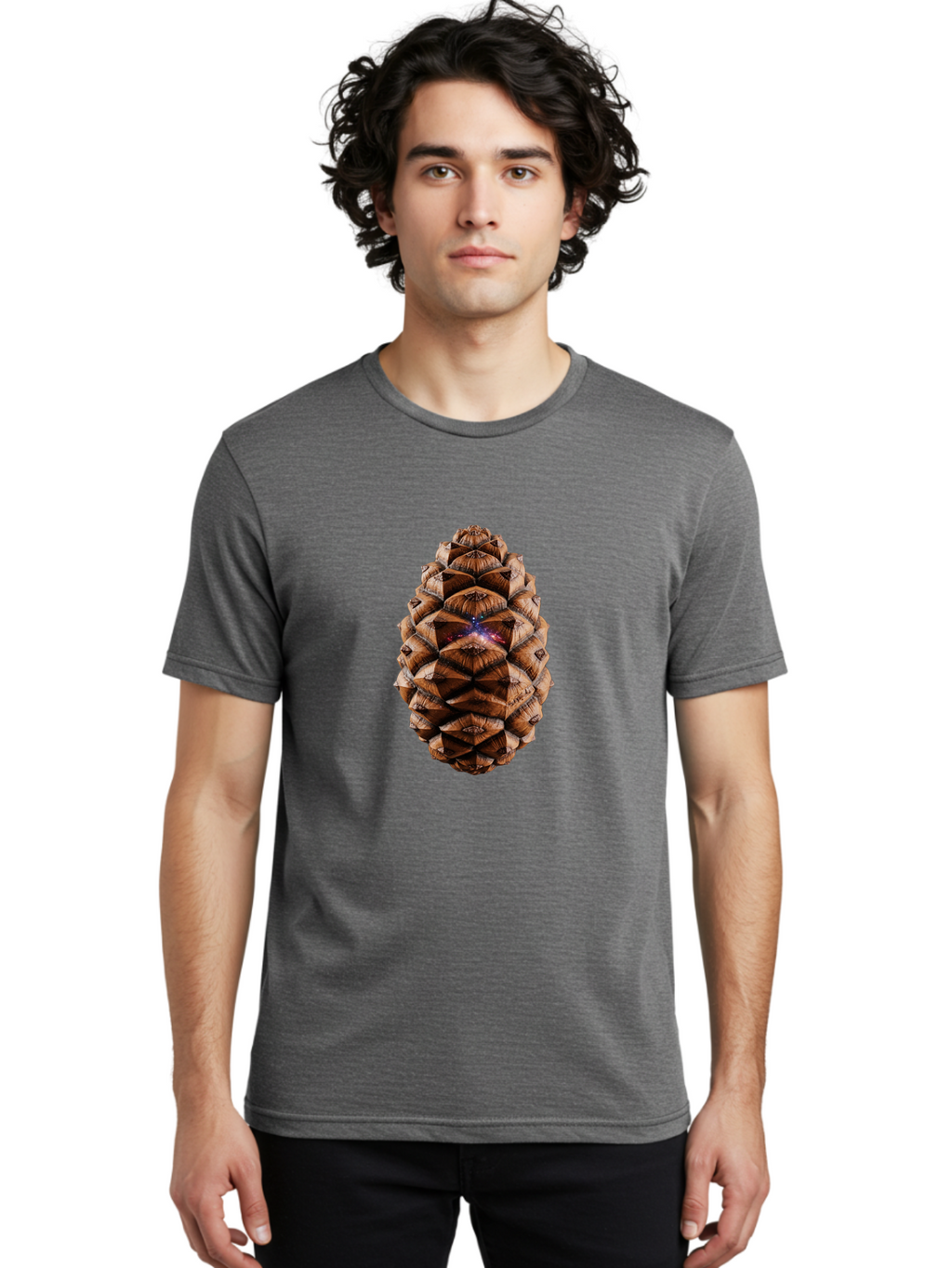 Pine-Cone-Galaxy-1 Men'S Graphic Tee, 100% Cotton, Comfortable Casual Summer Wear, Machine Washable, Vintage Camera, Old Camera, Antique Camera, Black Camera, Classic Photography, Photography Equipment, Nostalgic Device, Film Camera, Ban115
