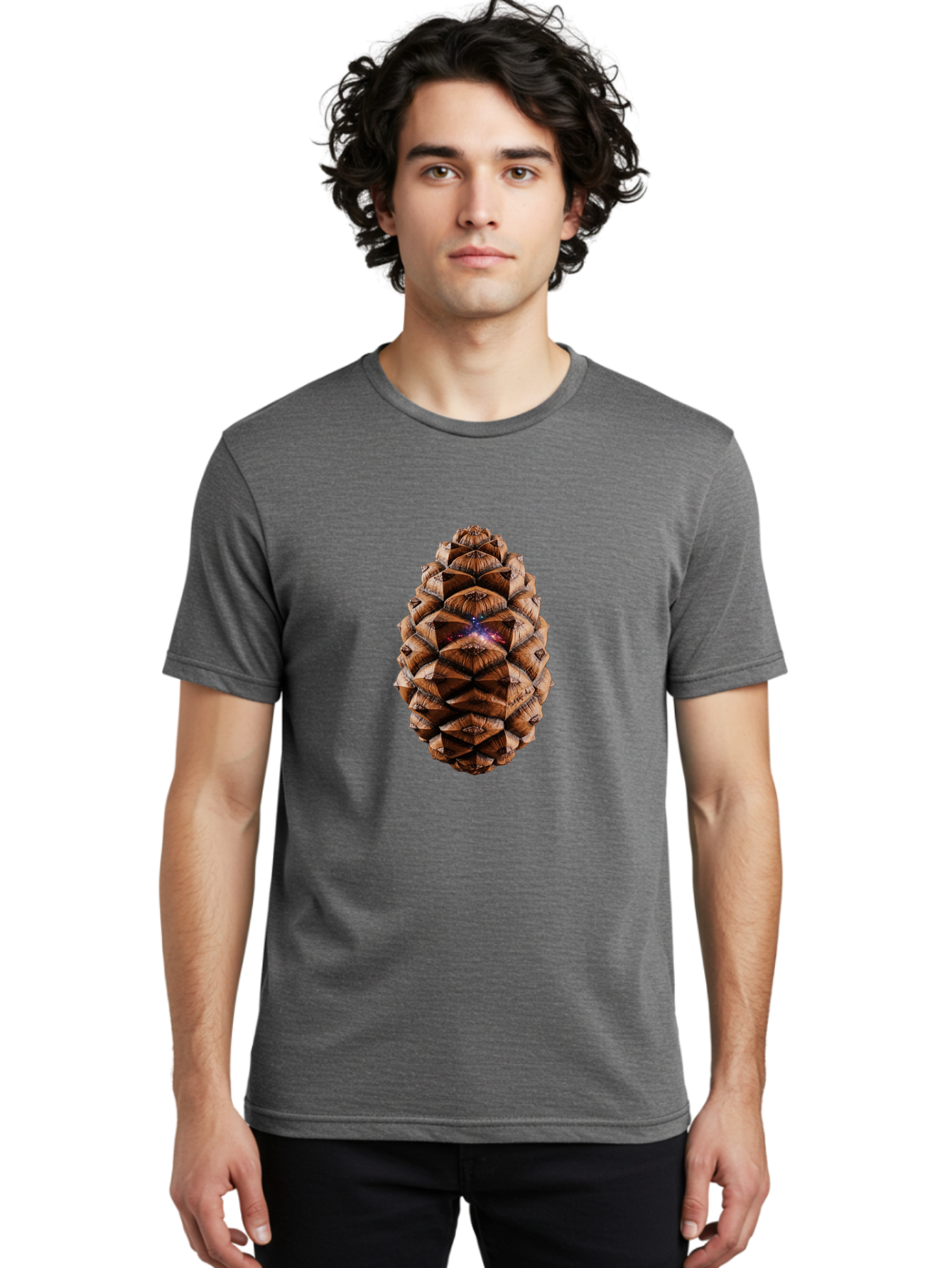 Pine-Cone-Galaxy-1 Men'S Graphic Tee, 100% Cotton, Comfortable Casual Summer Wear, Machine Washable, Vintage Camera, Old Camera, Antique Camera, Black Camera, Classic Photography, Photography Equipment, Nostalgic Device, Film Camera, Ban115