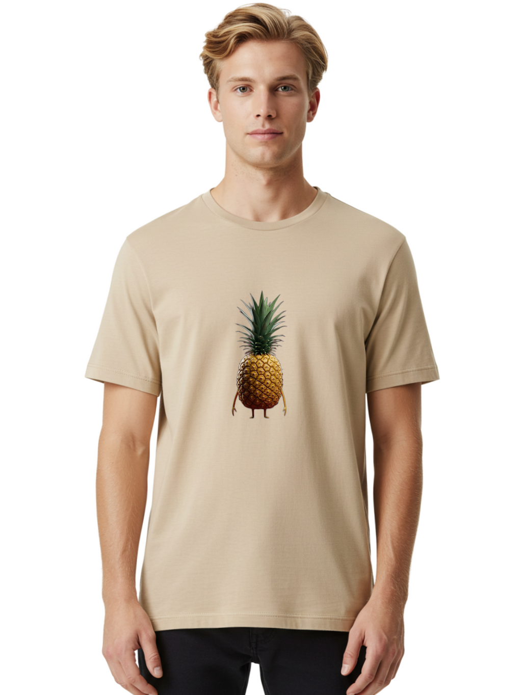Pineapple-Character Men'S Graphic Tee, 100% Cotton, Comfortable Casual Summer Wear, Machine Washable, Vintage Camera, Old Camera, Antique Camera, Black Camera, Classic Photography, Photography Equipment, Nostalgic Device, Film Camera, Ban118