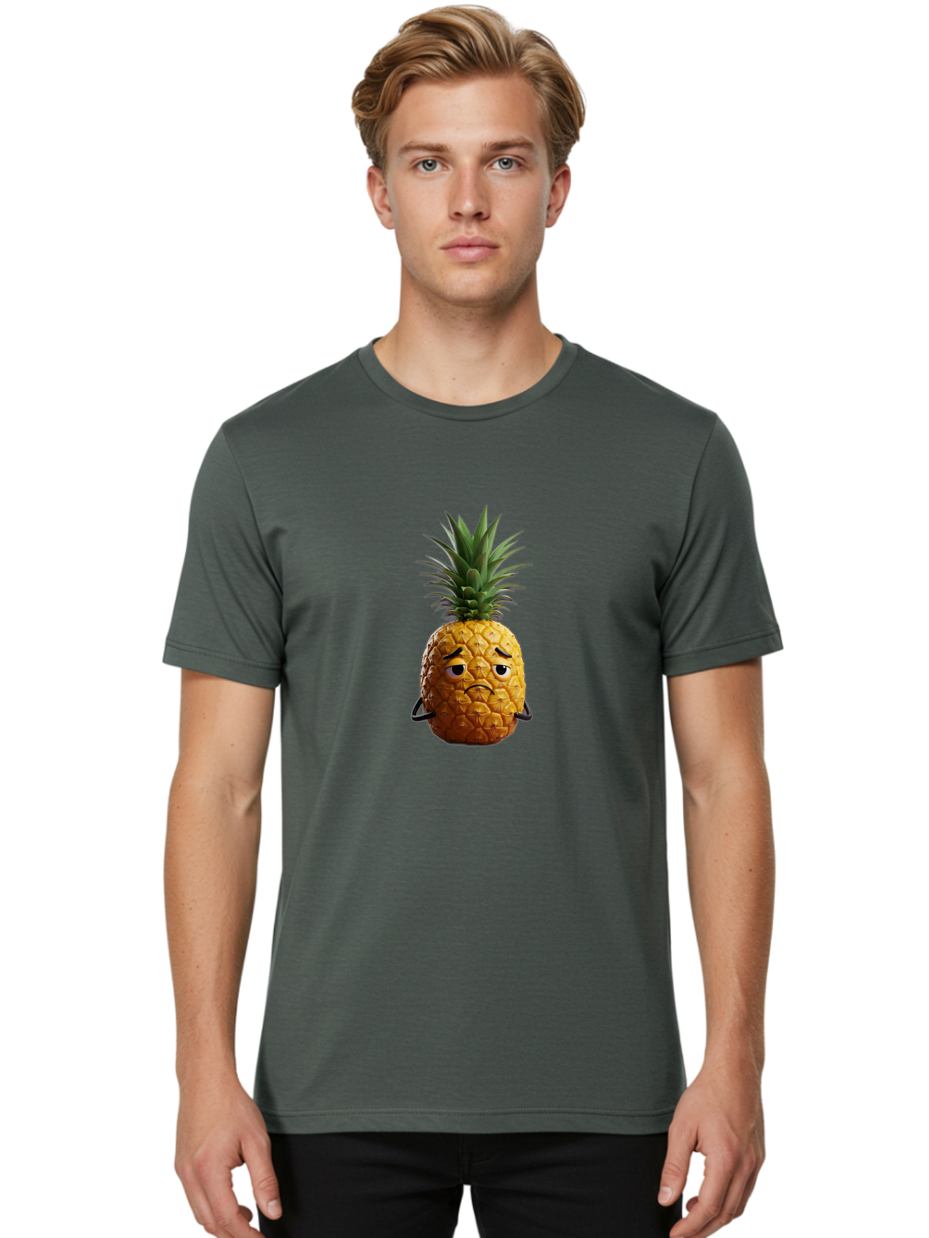Pineapple-With-A-Grumpy-Face Men'S Graphic Tee, 100% Cotton, Comfortable Casual Summer Wear, Machine Washable, Vintage Camera, Old Camera, Antique Camera, Black Camera, Classic Photography, Photography Equipment, Nostalgic Device, Film Camera, Ban119