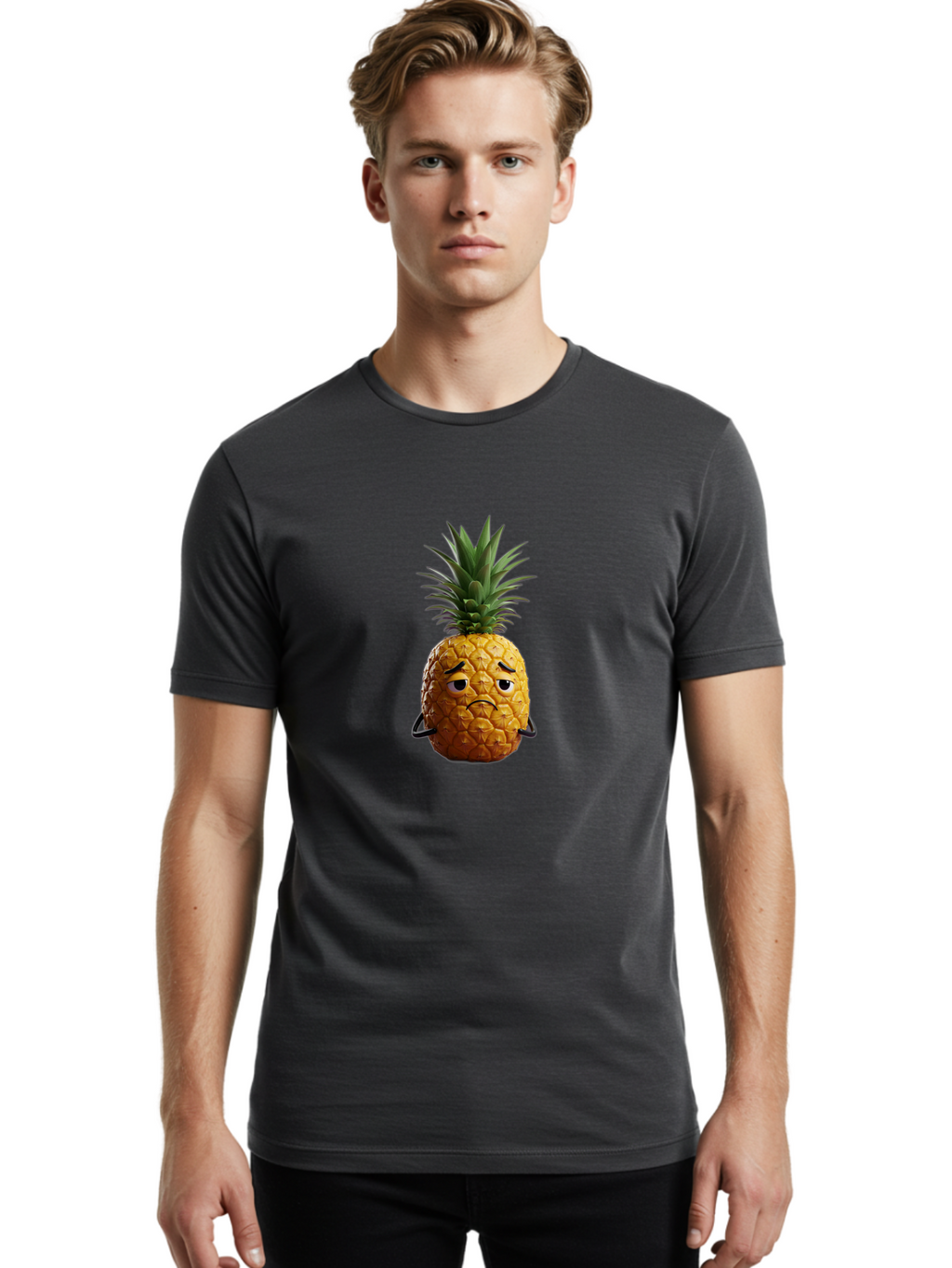 Pineapple-With-A-Grumpy-Face Men'S Graphic Tee, 100% Cotton, Comfortable Casual Summer Wear, Machine Washable, Vintage Camera, Old Camera, Antique Camera, Black Camera, Classic Photography, Photography Equipment, Nostalgic Device, Film Camera, Ban119