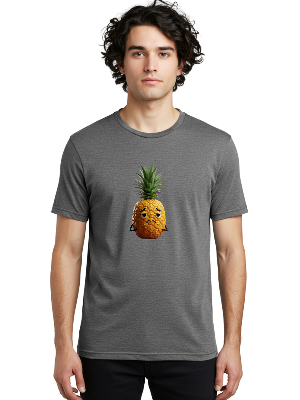 Pineapple-With-A-Grumpy-Face Men'S Graphic Tee, 100% Cotton, Comfortable Casual Summer Wear, Machine Washable, Vintage Camera, Old Camera, Antique Camera, Black Camera, Classic Photography, Photography Equipment, Nostalgic Device, Film Camera, Ban119