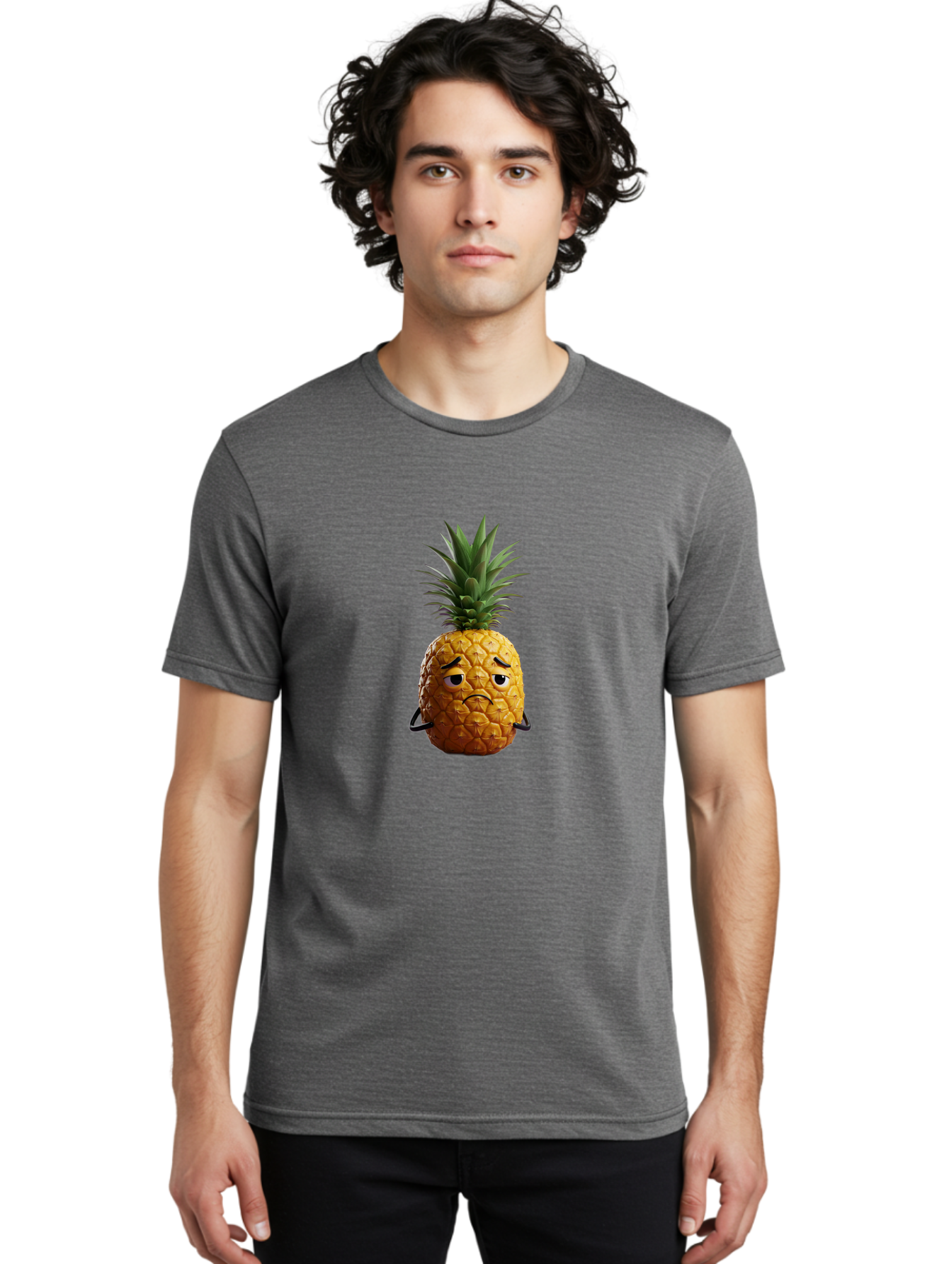 Pineapple-With-A-Grumpy-Face Men'S Graphic Tee, 100% Cotton, Comfortable Casual Summer Wear, Machine Washable, Vintage Camera, Old Camera, Antique Camera, Black Camera, Classic Photography, Photography Equipment, Nostalgic Device, Film Camera, Ban119