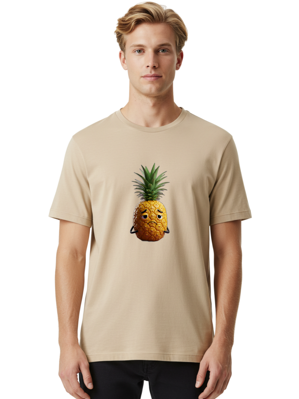 Pineapple-With-A-Grumpy-Face Men'S Graphic Tee, 100% Cotton, Comfortable Casual Summer Wear, Machine Washable, Vintage Camera, Old Camera, Antique Camera, Black Camera, Classic Photography, Photography Equipment, Nostalgic Device, Film Camera, Ban119