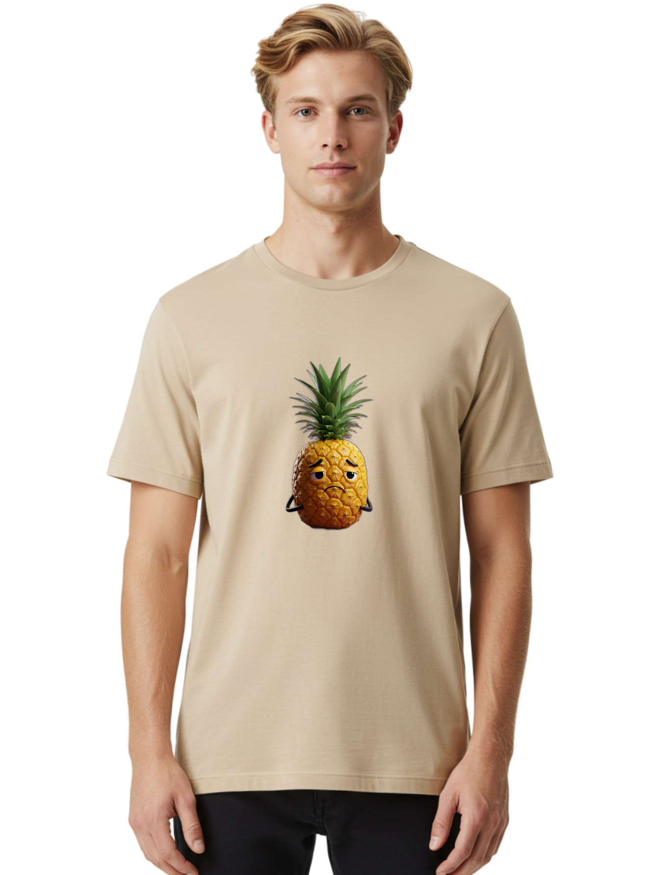 Pineapple-With-A-Grumpy-Face Men'S Graphic Tee, 100% Cotton, Comfortable Casual Summer Wear, Machine Washable, Vintage Camera, Old Camera, Antique Camera, Black Camera, Classic Photography, Photography Equipment, Nostalgic Device, Film Camera, Ban119
