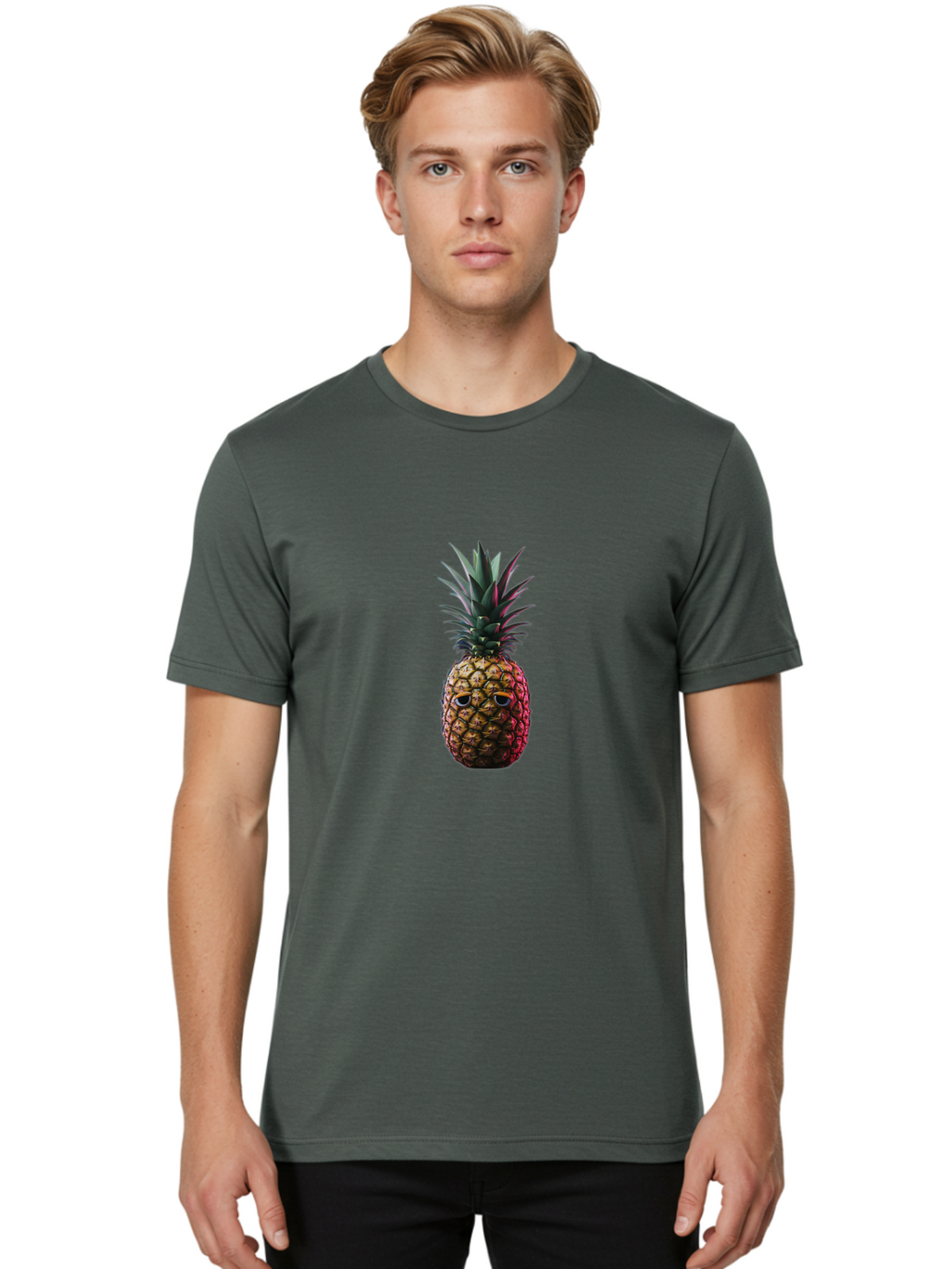 Pineapple-With-Sunglasses Men'S Graphic Tee, 100% Cotton, Comfortable Casual Summer Wear, Machine Washable, Vintage Camera, Old Camera, Antique Camera, Black Camera, Classic Photography, Photography Equipment, Nostalgic Device, Film Camera, Ban121