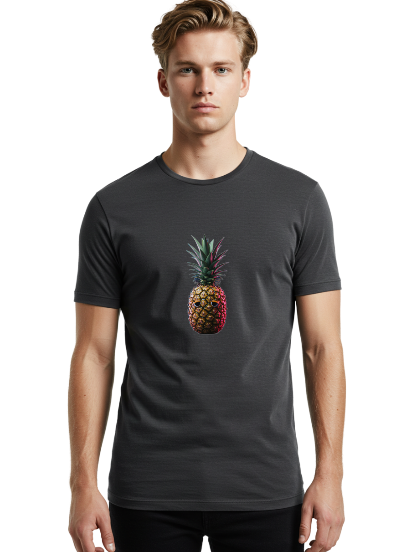 Pineapple-With-Sunglasses Men'S Graphic Tee, 100% Cotton, Comfortable Casual Summer Wear, Machine Washable, Vintage Camera, Old Camera, Antique Camera, Black Camera, Classic Photography, Photography Equipment, Nostalgic Device, Film Camera, Ban121