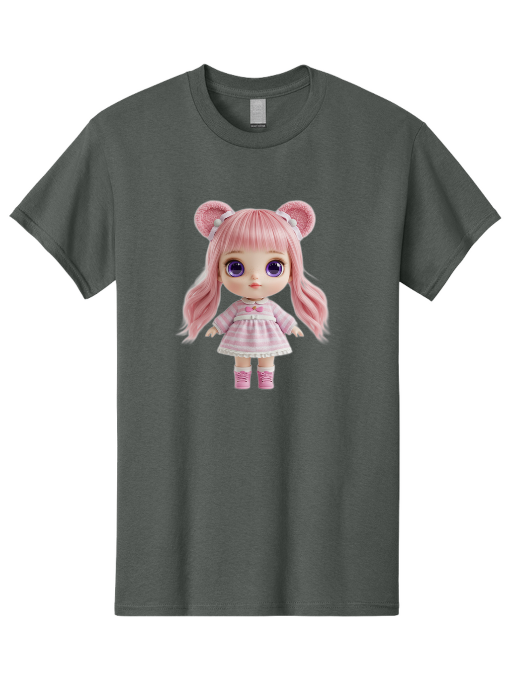 Pink-Blythe-Doll Men'S Graphic Tee, 100% Cotton, Comfortable Casual Summer Wear, Machine Washable, Vintage Camera, Old Camera, Antique Camera, Black Camera, Classic Photography, Photography Equipment, Nostalgic Device, Film Camera, Camera Art Ban125