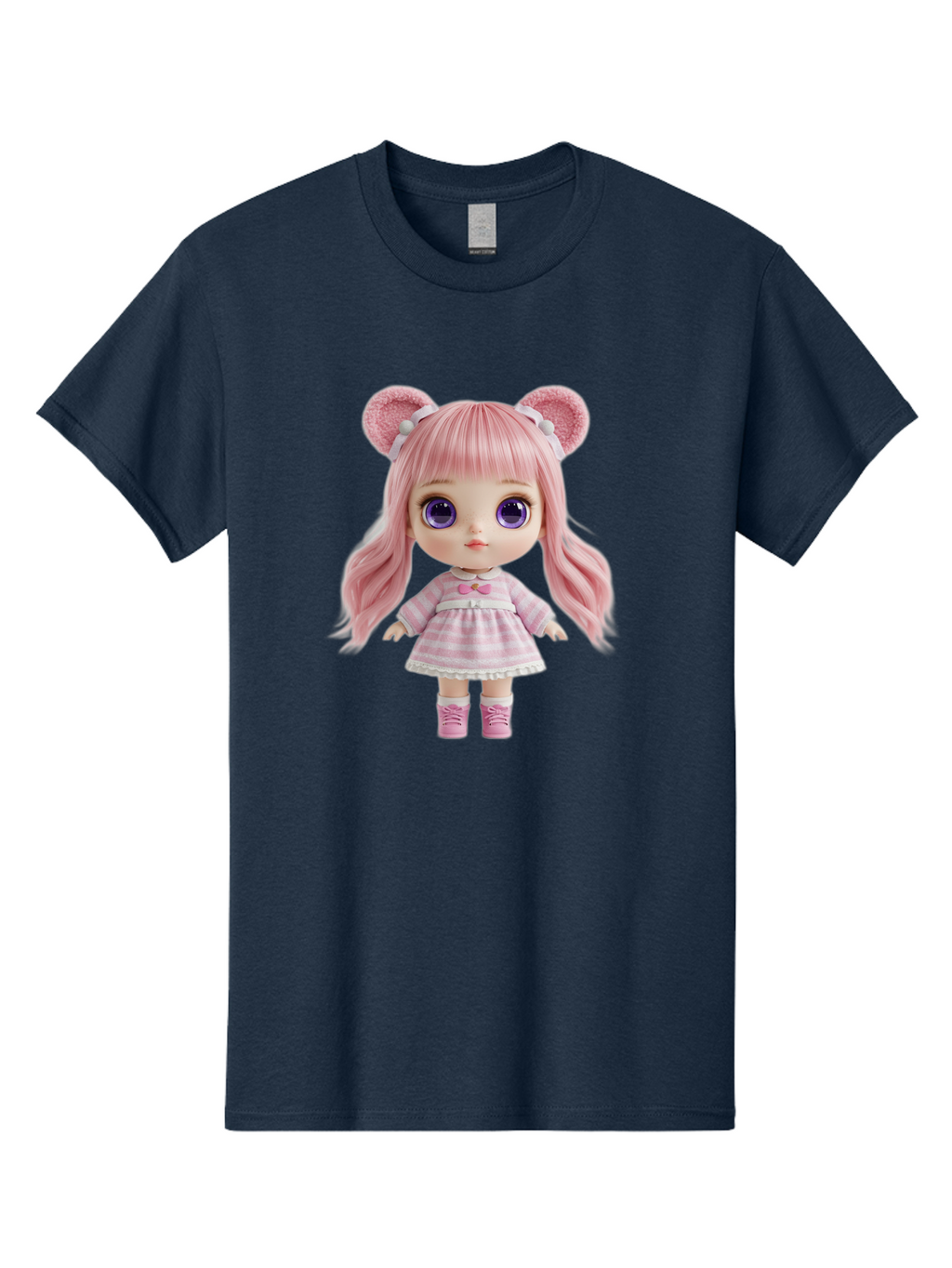 Pink-Blythe-Doll Men'S Graphic Tee, 100% Cotton, Comfortable Casual Summer Wear, Machine Washable, Vintage Camera, Old Camera, Antique Camera, Black Camera, Classic Photography, Photography Equipment, Nostalgic Device, Film Camera, Camera Art Ban125