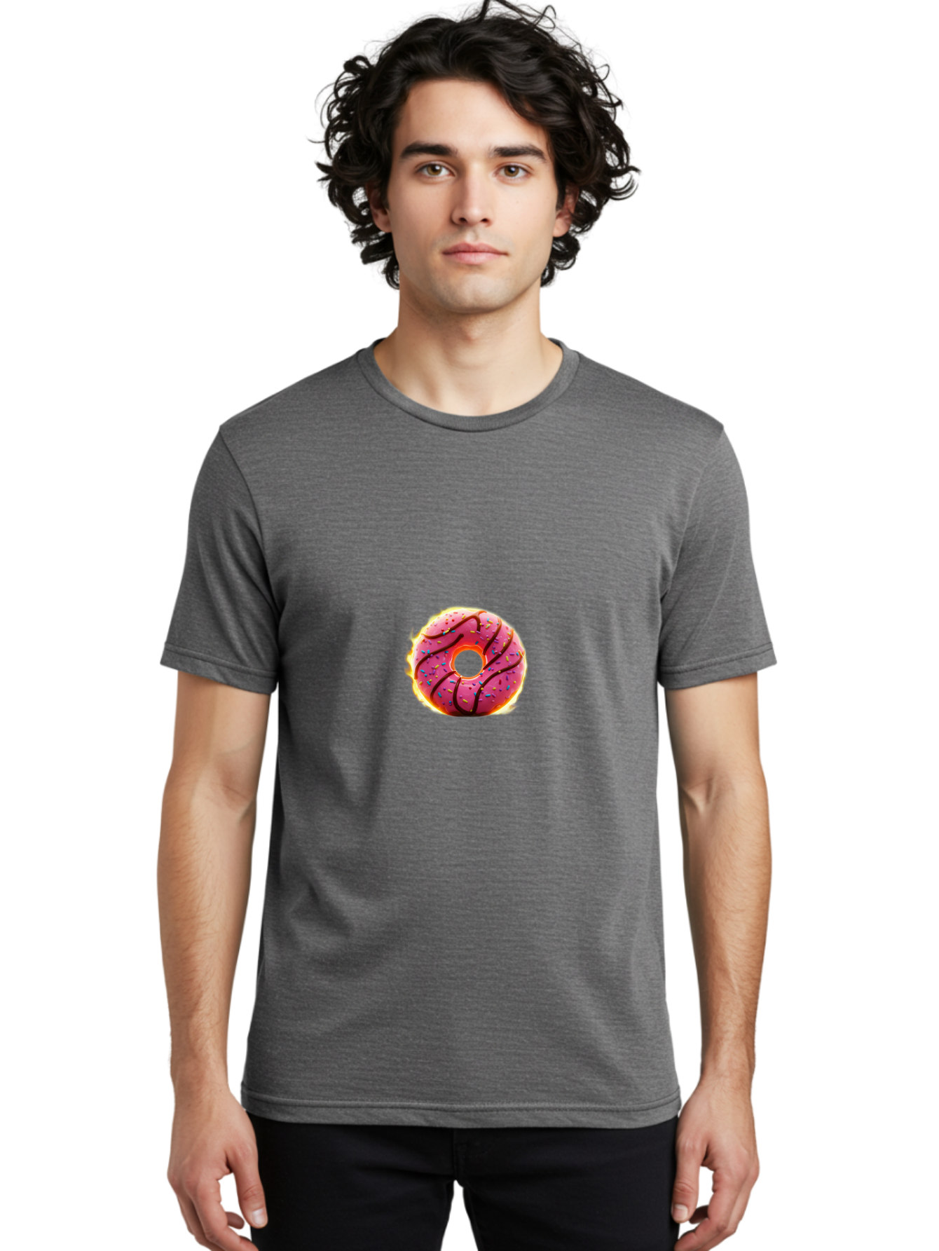Pink-Donut Men'S Graphic Tee, 100% Cotton, Comfortable Casual Summer Wear, Machine Washable, Vintage Camera, Old Camera, Antique Camera, Black Camera, Classic Photography, Photography Equipment, Nostalgic Device, Film Camera, Camera Art Ban128