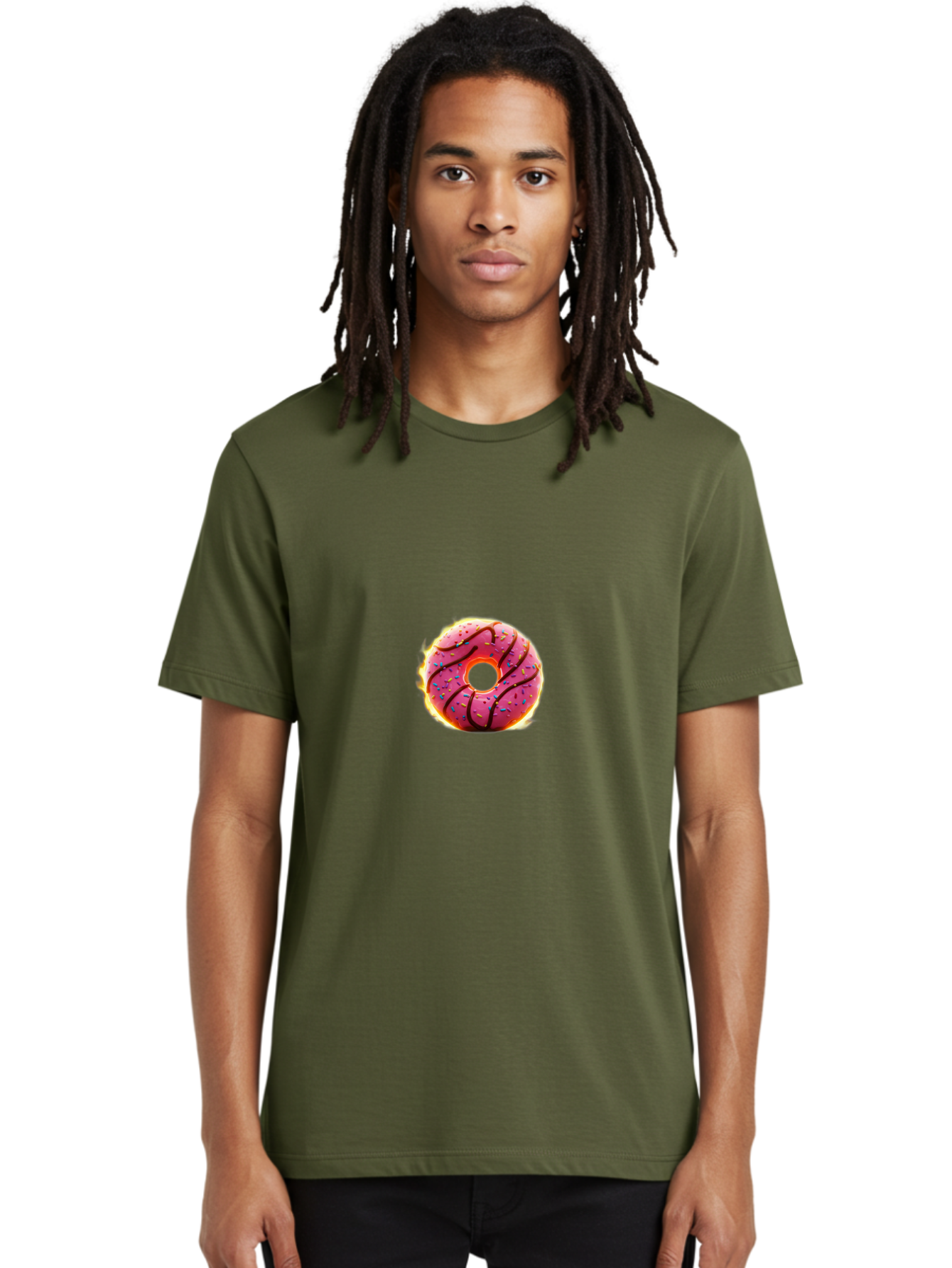 Pink-Donut Men'S Graphic Tee, 100% Cotton, Comfortable Casual Summer Wear, Machine Washable, Vintage Camera, Old Camera, Antique Camera, Black Camera, Classic Photography, Photography Equipment, Nostalgic Device, Film Camera, Camera Art Ban128