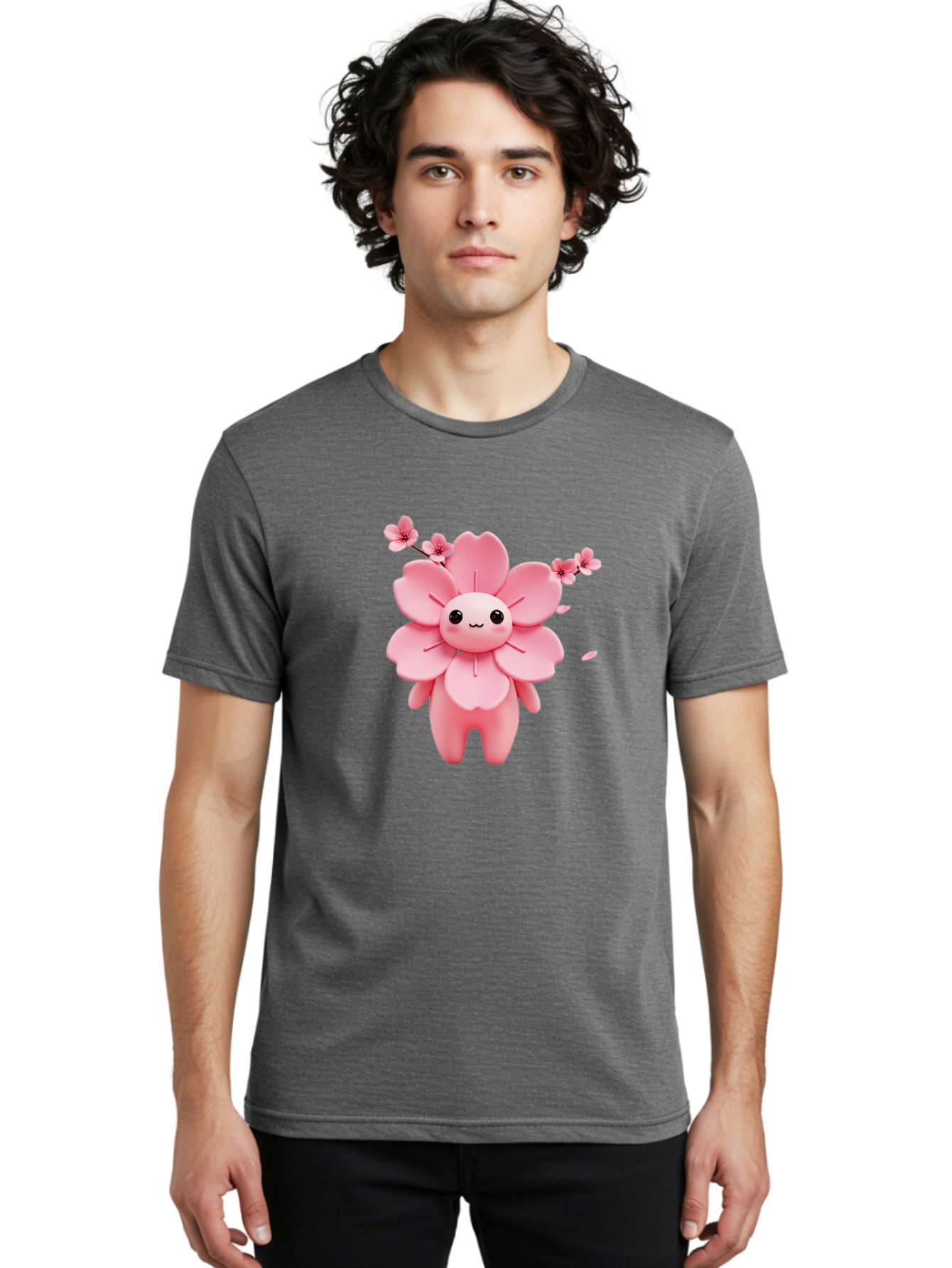 Pink-Flower-Character Men'S Graphic Tee, 100% Cotton, Comfortable Casual Summer Wear, Machine Washable, Vintage Camera, Old Camera, Antique Camera, Black Camera, Classic Photography, Photography Equipment, Nostalgic Device, Film Camera, Ban130