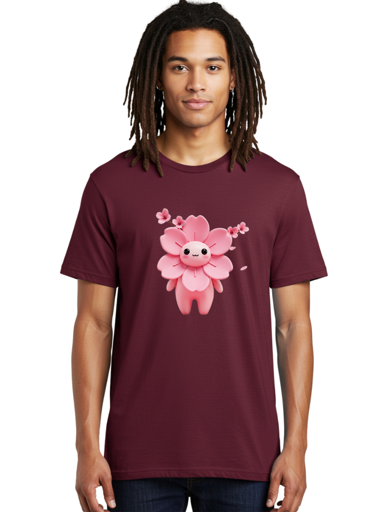 Pink-Flower-Character Men'S Graphic Tee, 100% Cotton, Comfortable Casual Summer Wear, Machine Washable, Vintage Camera, Old Camera, Antique Camera, Black Camera, Classic Photography, Photography Equipment, Nostalgic Device, Film Camera, Ban130