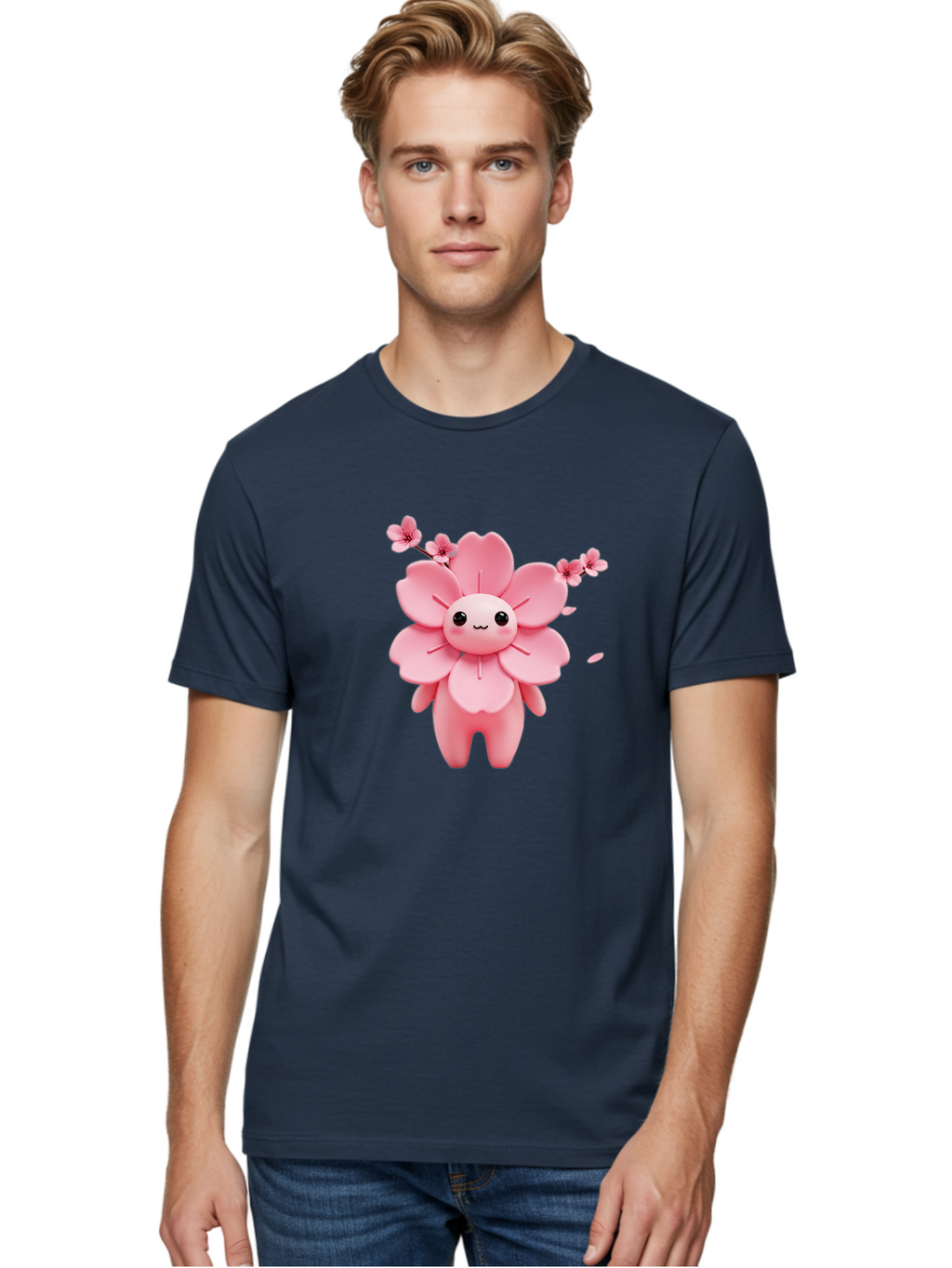 Pink-Flower-Character Men'S Graphic Tee, 100% Cotton, Comfortable Casual Summer Wear, Machine Washable, Vintage Camera, Old Camera, Antique Camera, Black Camera, Classic Photography, Photography Equipment, Nostalgic Device, Film Camera, Ban130