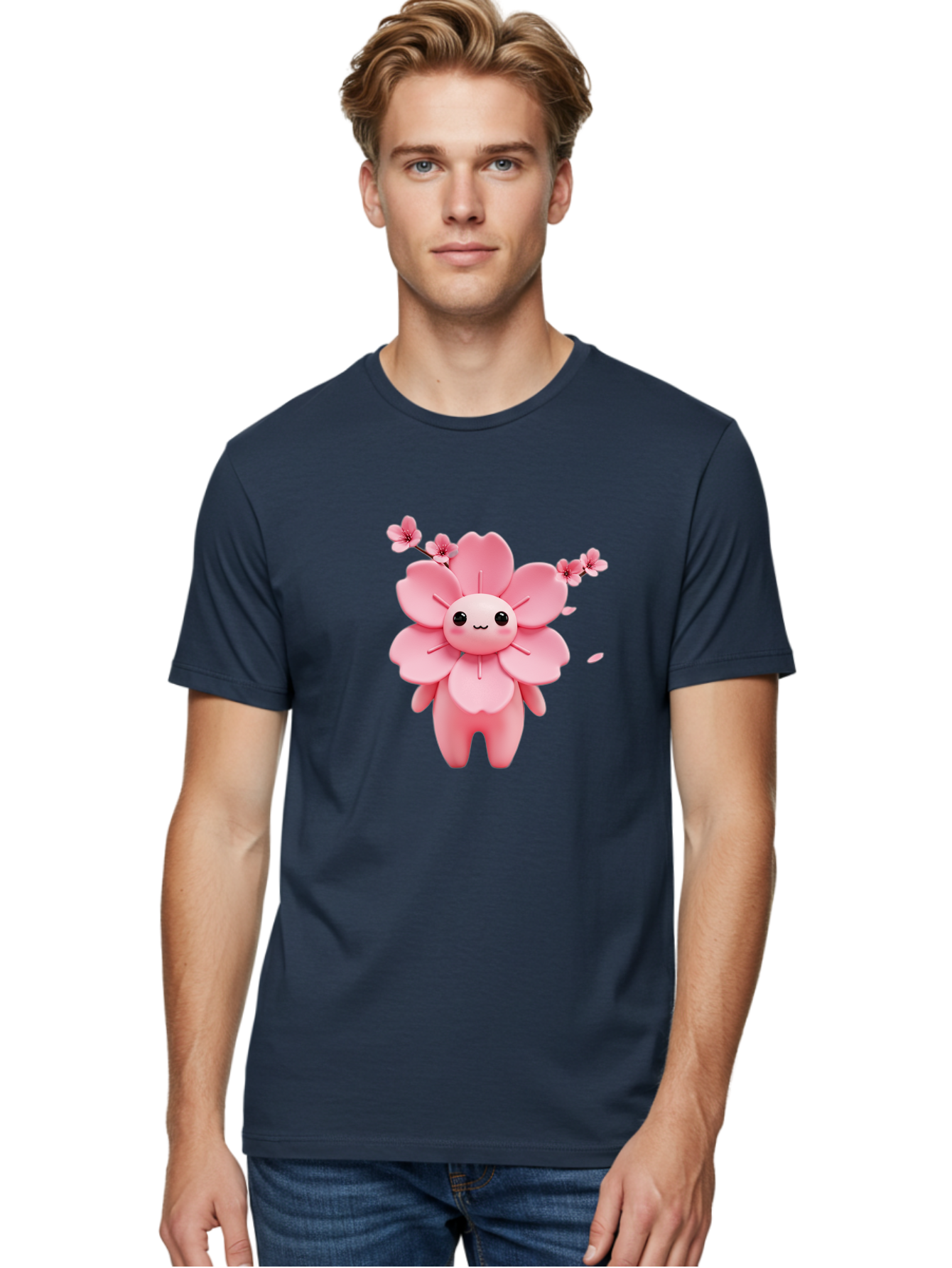 Pink-Flower-Character Men'S Graphic Tee, 100% Cotton, Comfortable Casual Summer Wear, Machine Washable, Vintage Camera, Old Camera, Antique Camera, Black Camera, Classic Photography, Photography Equipment, Nostalgic Device, Film Camera, Ban130