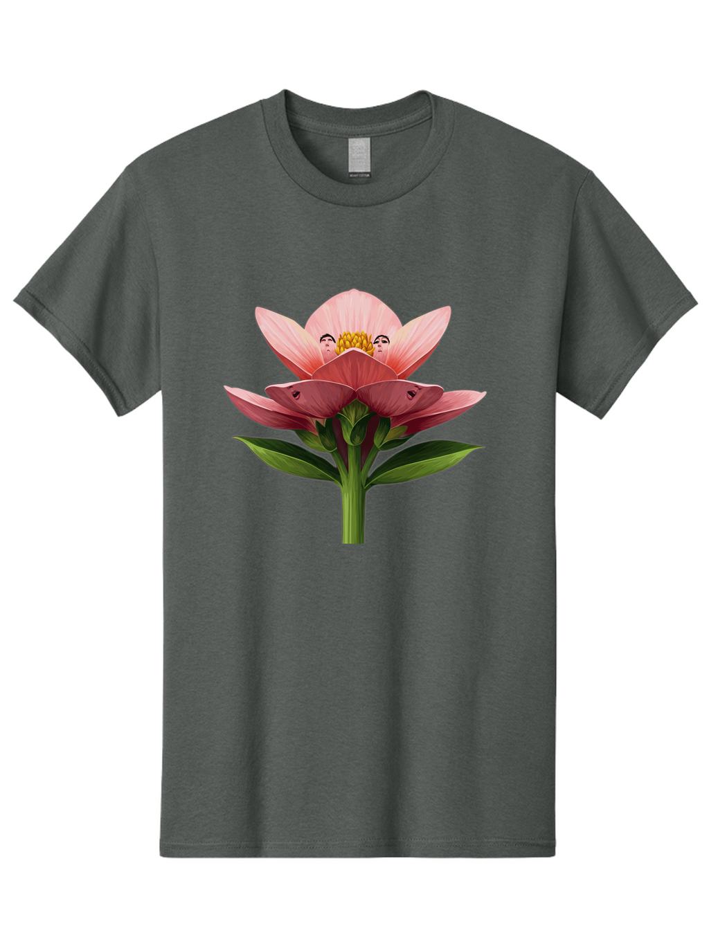 Pink-Flower-With-Faces Men'S Graphic Tee, 100% Cotton, Comfortable Casual Summer Wear, Machine Washable, Vintage Camera, Old Camera, Antique Camera, Black Camera, Classic Photography, Photography Equipment, Nostalgic Device, Film Camera, Ban131