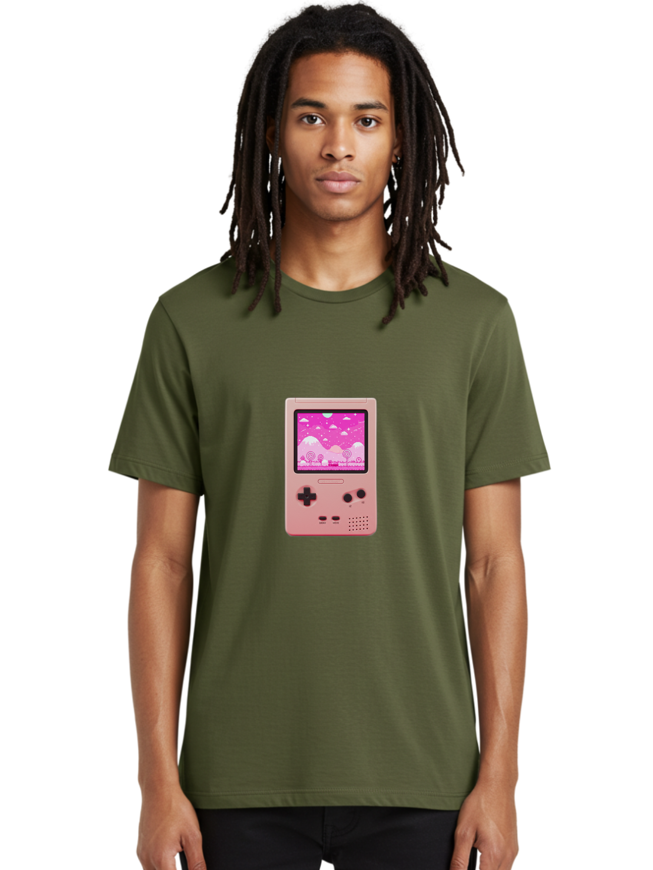 Pink-Game-Console Men'S Graphic Tee, 100% Cotton, Comfortable Casual Summer Wear, Machine Washable, Vintage Camera, Old Camera, Antique Camera, Black Camera, Classic Photography, Photography Equipment, Nostalgic Device, Film Camera, Camera Art Ban132