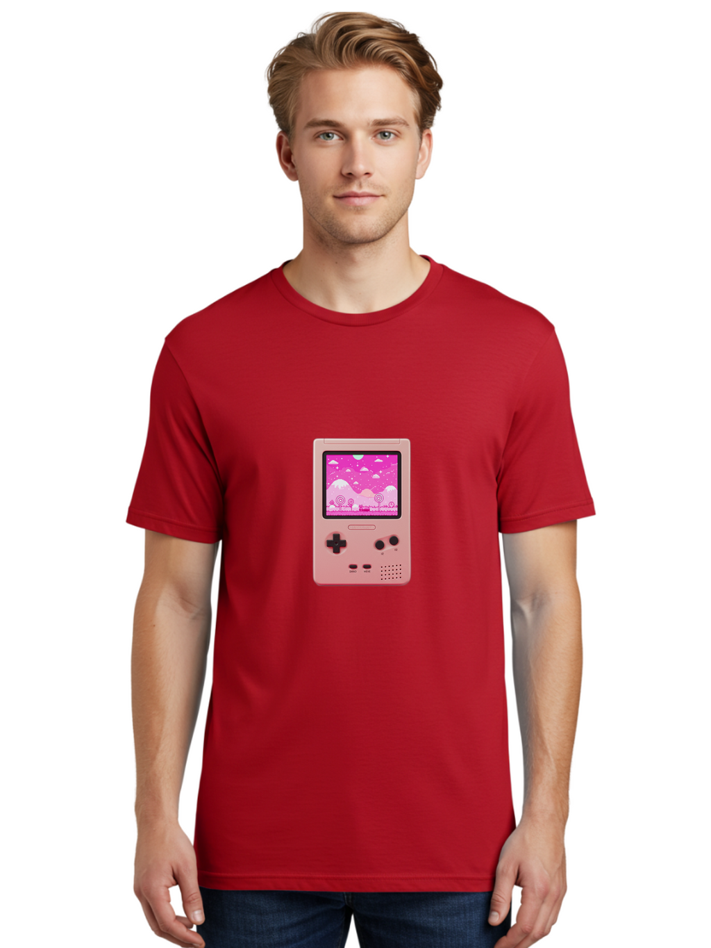 Pink-Game-Console Men'S Graphic Tee, 100% Cotton, Comfortable Casual Summer Wear, Machine Washable, Vintage Camera, Old Camera, Antique Camera, Black Camera, Classic Photography, Photography Equipment, Nostalgic Device, Film Camera, Camera Art Ban132