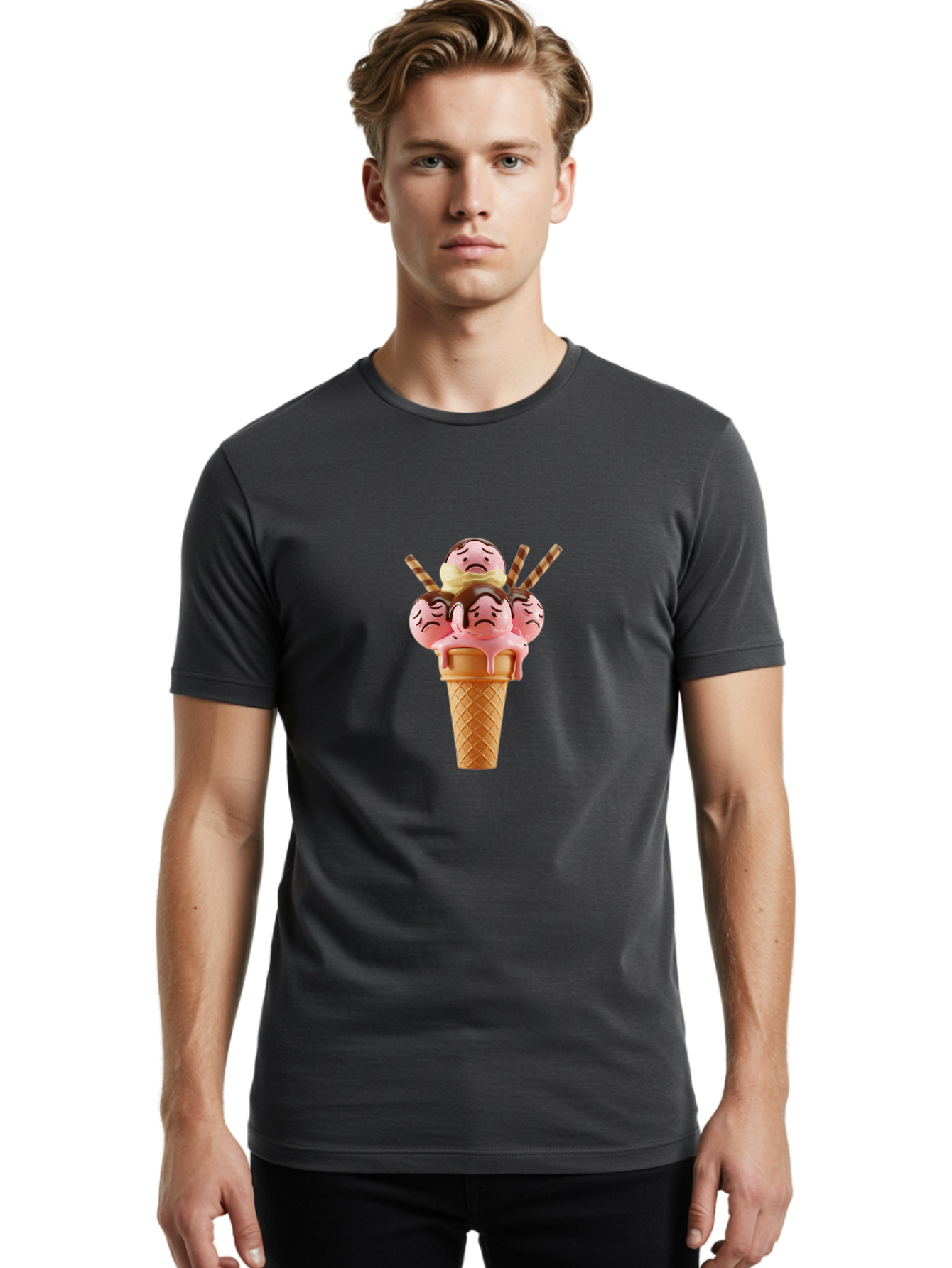 Pink-Ice-Cream Men'S Graphic Tee, 100% Cotton, Comfortable Casual Summer Wear, Machine Washable, Vintage Camera, Old Camera, Antique Camera, Black Camera, Classic Photography, Photography Equipment, Nostalgic Device, Film Camera, Camera Art Ban134