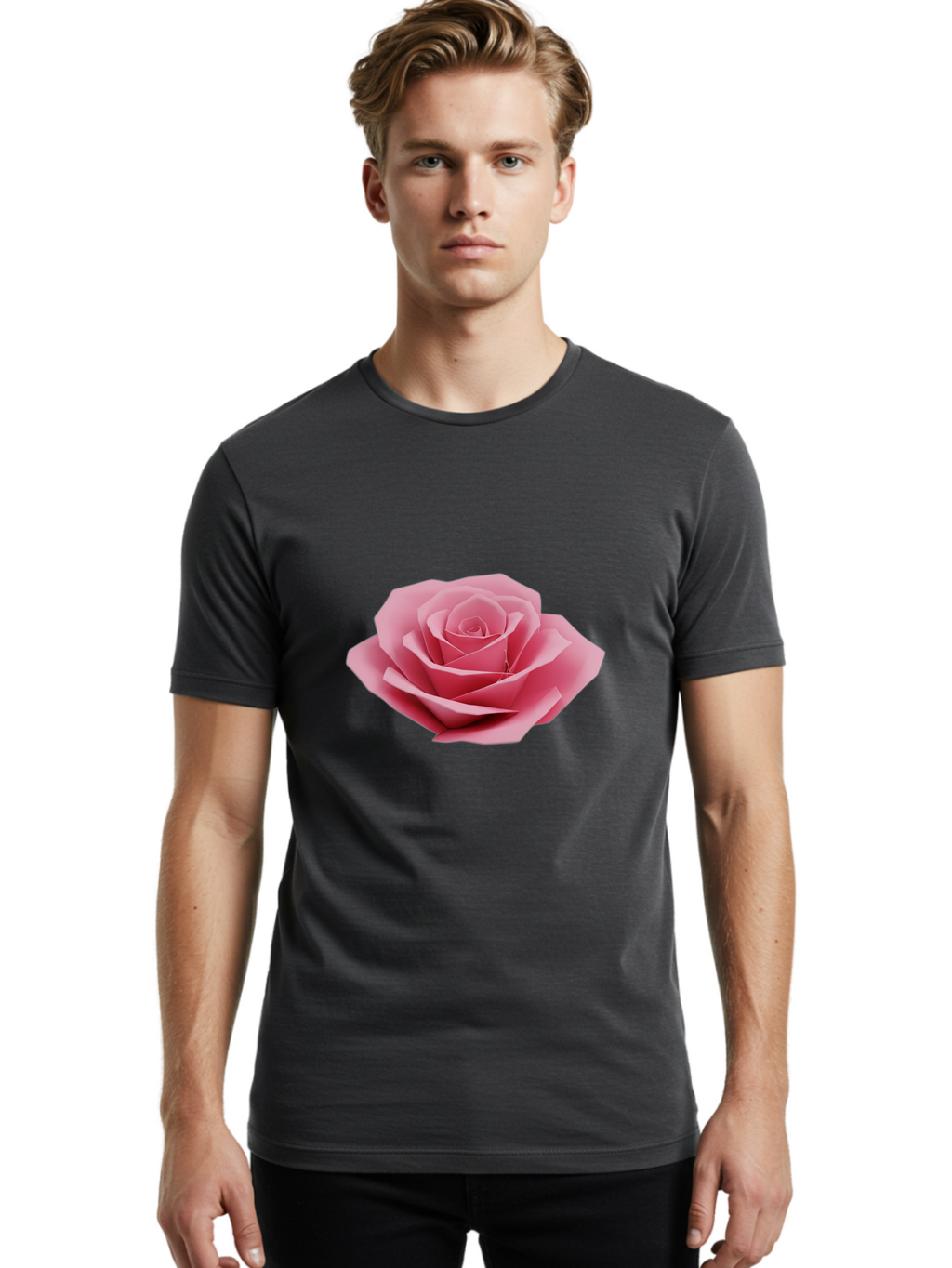 Pink-Rose Men'S Graphic Tee, 100% Cotton, Comfortable Casual Summer Wear, Machine Washable, Vintage Camera, Old Camera, Antique Camera, Black Camera, Classic Photography, Photography Equipment, Nostalgic Device, Film Camera, Camera Art Ban136