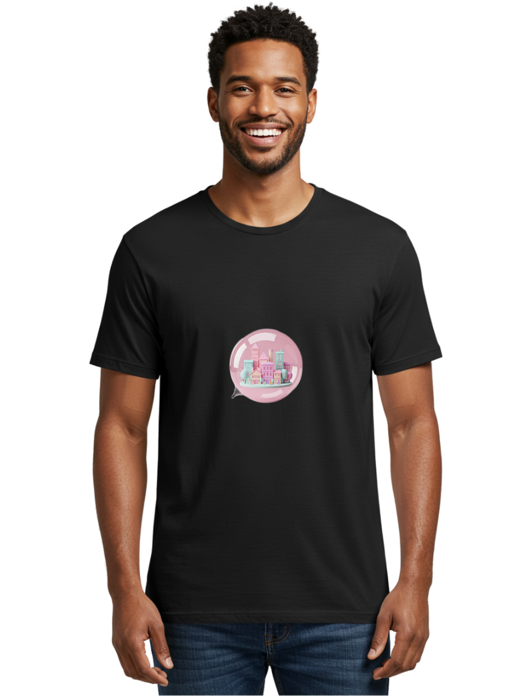 Pink-Snow-Globe Men'S Graphic Tee, 100% Cotton, Comfortable Casual Summer Wear, Machine Washable, Vintage Camera, Old Camera, Antique Camera, Black Camera, Classic Photography, Photography Equipment, Nostalgic Device, Film Camera, Camera Art Ban137