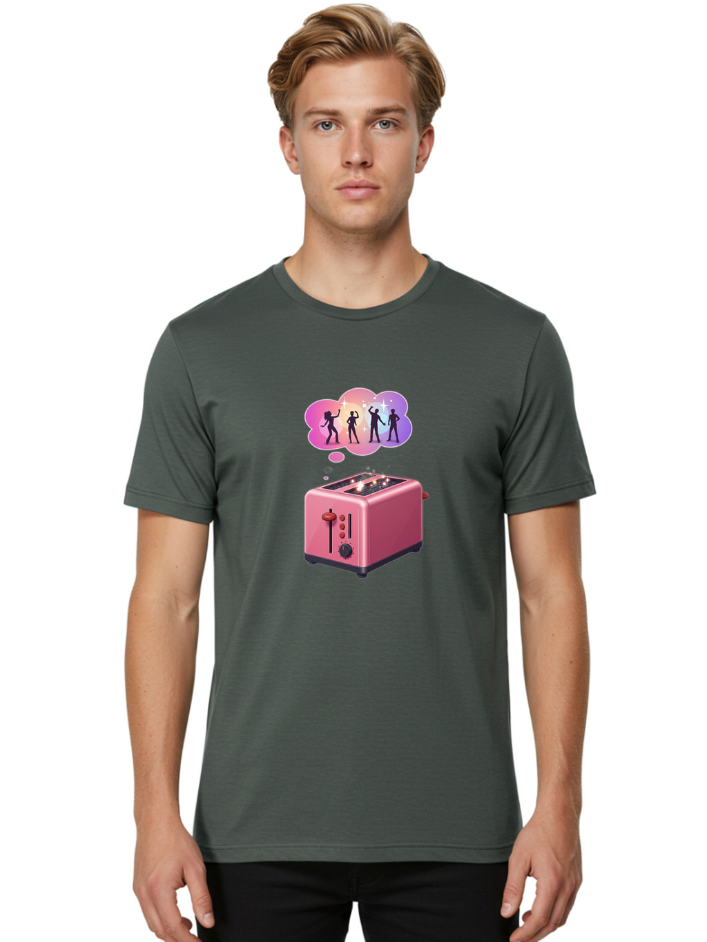Pink-Toaster Men'S Graphic Tee, 100% Cotton, Comfortable Casual Summer Wear, Machine Washable, Vintage Camera, Old Camera, Antique Camera, Black Camera, Classic Photography, Photography Equipment, Nostalgic Device, Film Camera, Camera Art Ban138