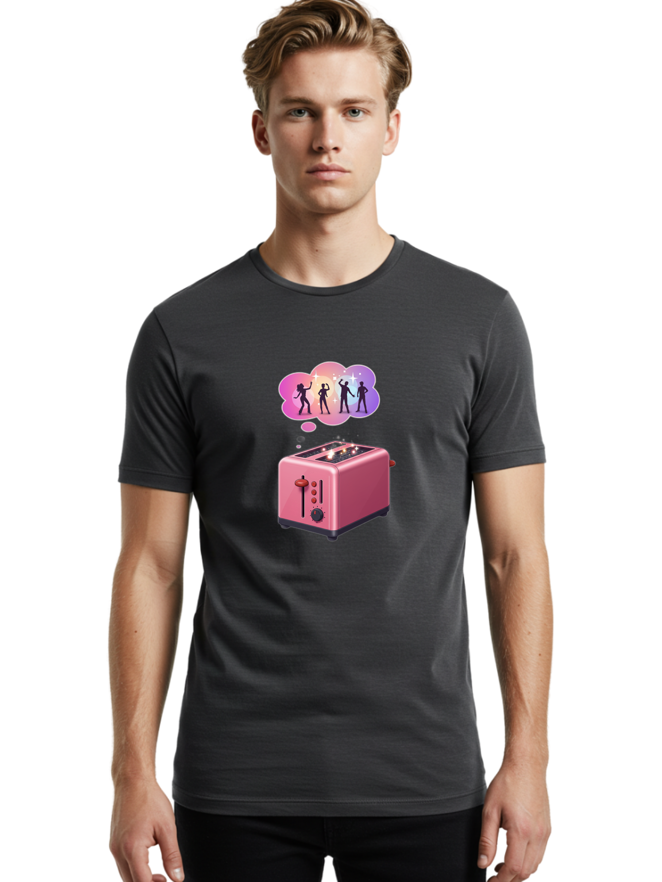 Pink-Toaster Men'S Graphic Tee, 100% Cotton, Comfortable Casual Summer Wear, Machine Washable, Vintage Camera, Old Camera, Antique Camera, Black Camera, Classic Photography, Photography Equipment, Nostalgic Device, Film Camera, Camera Art Ban138