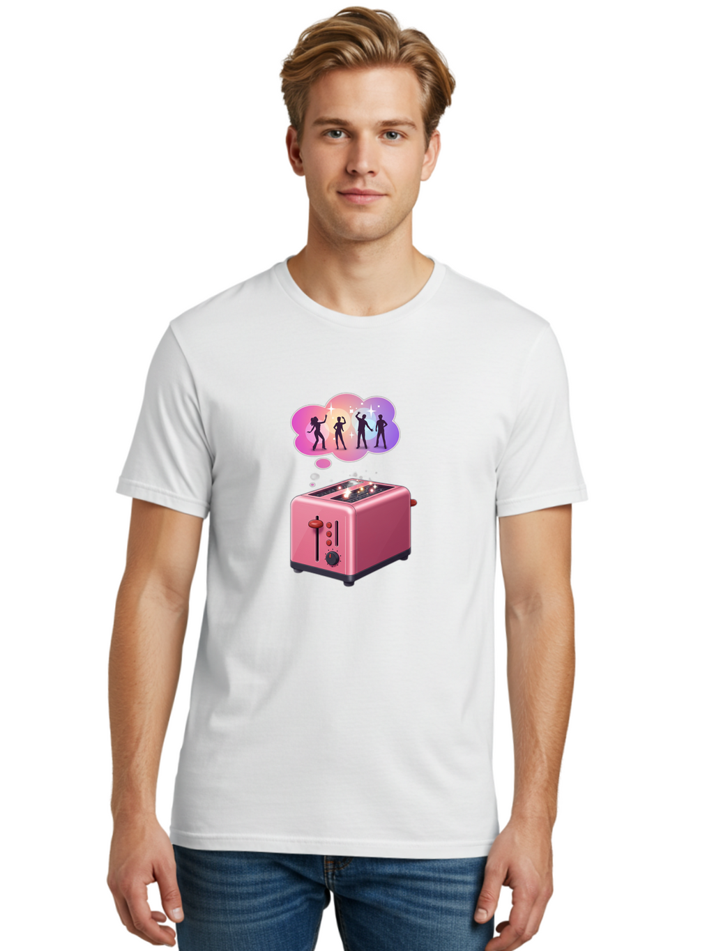 Pink-Toaster Men'S Graphic Tee, 100% Cotton, Comfortable Casual Summer Wear, Machine Washable, Vintage Camera, Old Camera, Antique Camera, Black Camera, Classic Photography, Photography Equipment, Nostalgic Device, Film Camera, Camera Art Ban138