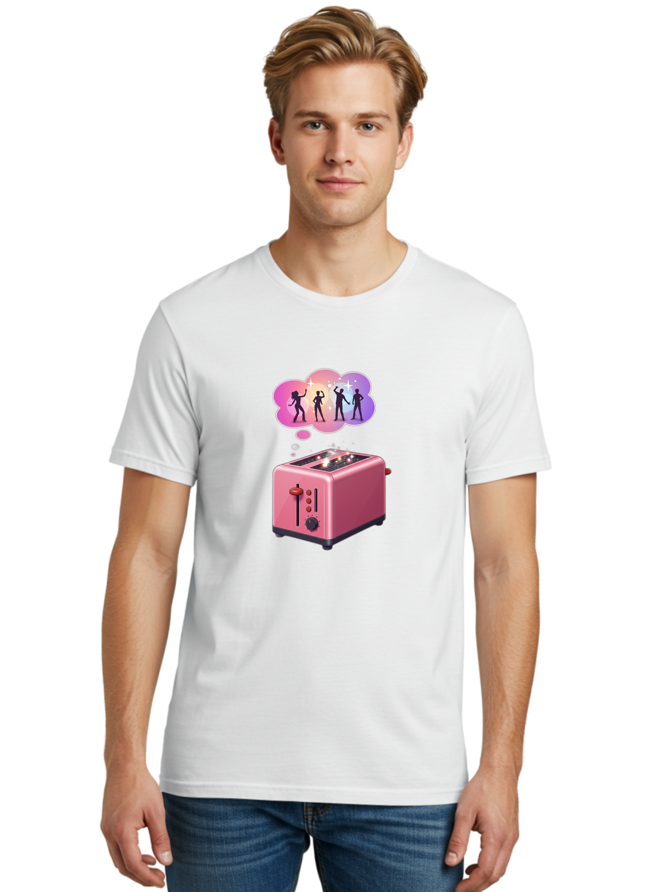 Pink-Toaster Men'S Graphic Tee, 100% Cotton, Comfortable Casual Summer Wear, Machine Washable, Vintage Camera, Old Camera, Antique Camera, Black Camera, Classic Photography, Photography Equipment, Nostalgic Device, Film Camera, Camera Art Ban138