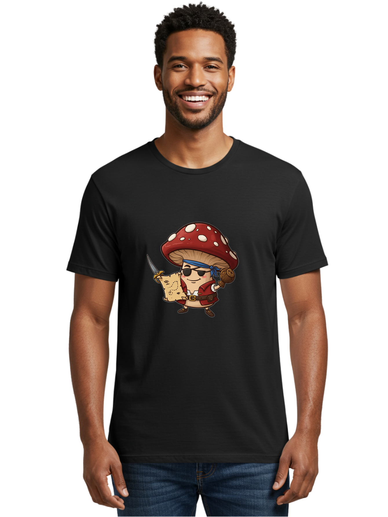 Pirate-Mushroom-2 Men'S Graphic Tee, 100% Cotton, Comfortable Casual Summer Wear, Machine Washable, Vintage Camera, Old Camera, Antique Camera, Black Camera, Classic Photography, Photography Equipment, Nostalgic Device, Film Camera, Camera Art Ban140