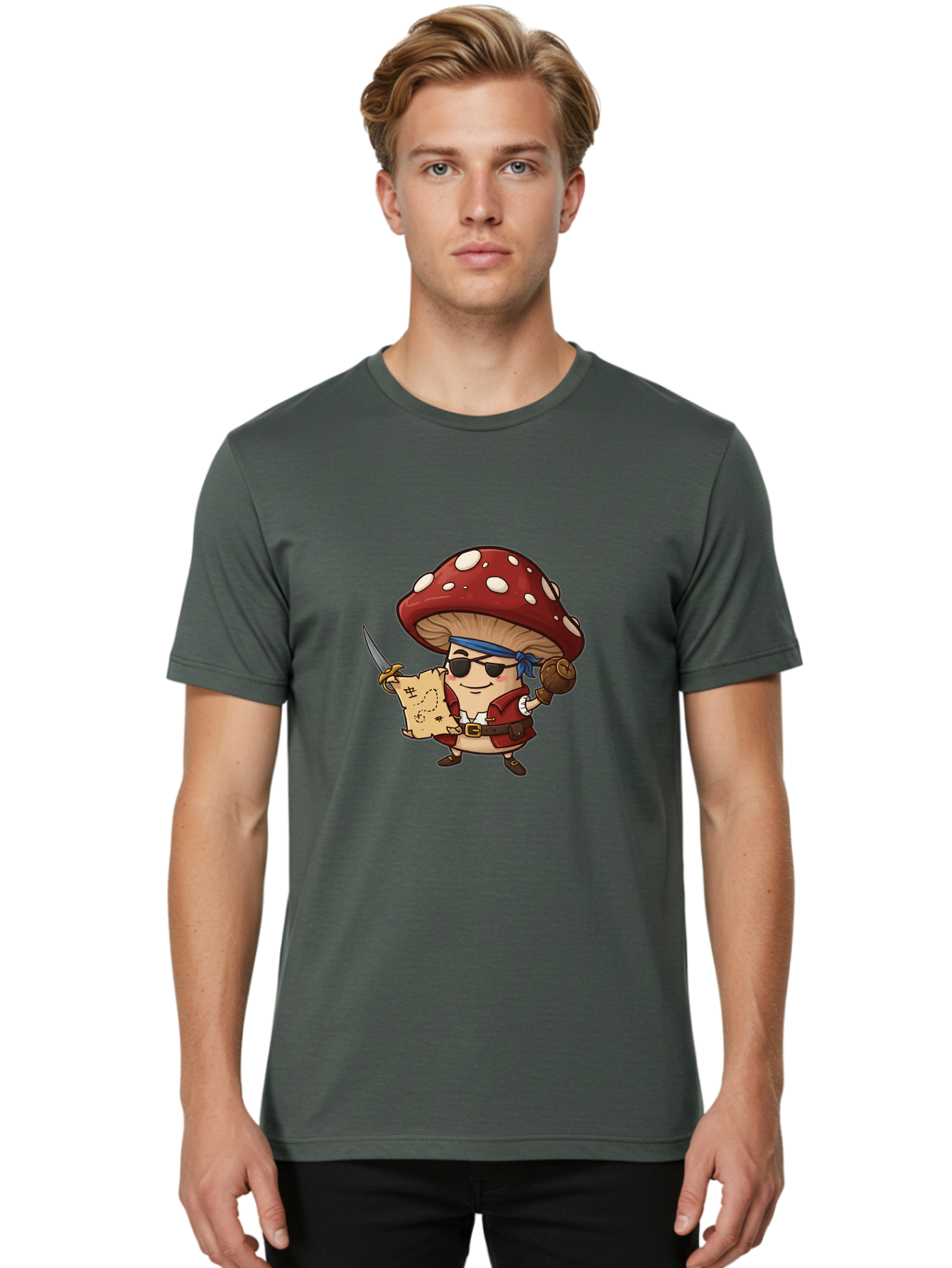 Pirate-Mushroom-2 Men'S Graphic Tee, 100% Cotton, Comfortable Casual Summer Wear, Machine Washable, Vintage Camera, Old Camera, Antique Camera, Black Camera, Classic Photography, Photography Equipment, Nostalgic Device, Film Camera, Camera Art Ban140