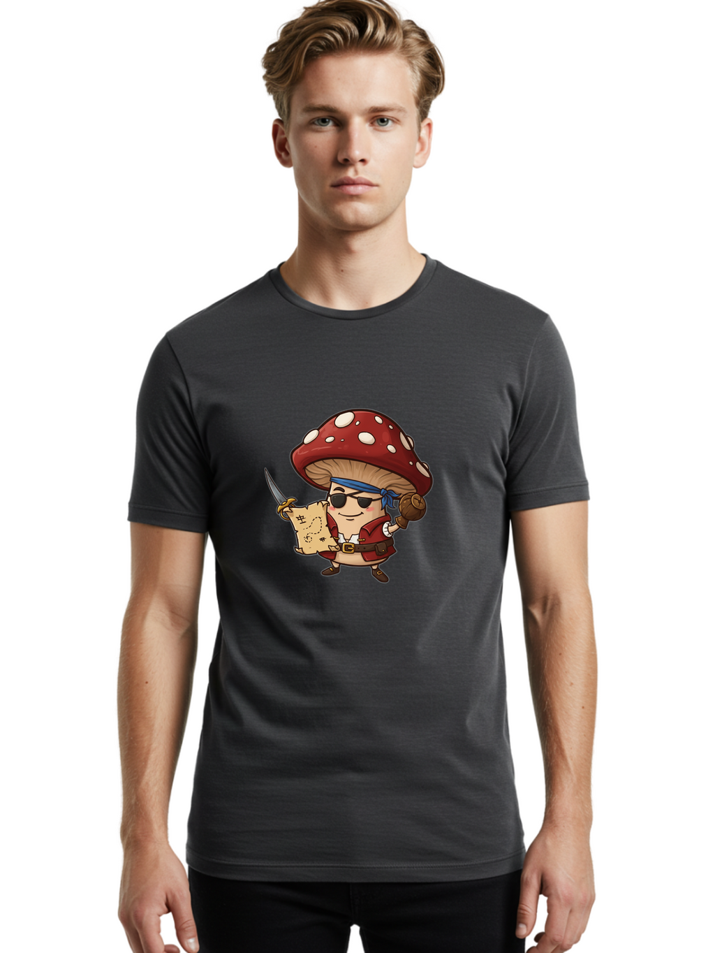 Pirate-Mushroom-2 Men'S Graphic Tee, 100% Cotton, Comfortable Casual Summer Wear, Machine Washable, Vintage Camera, Old Camera, Antique Camera, Black Camera, Classic Photography, Photography Equipment, Nostalgic Device, Film Camera, Camera Art Ban140
