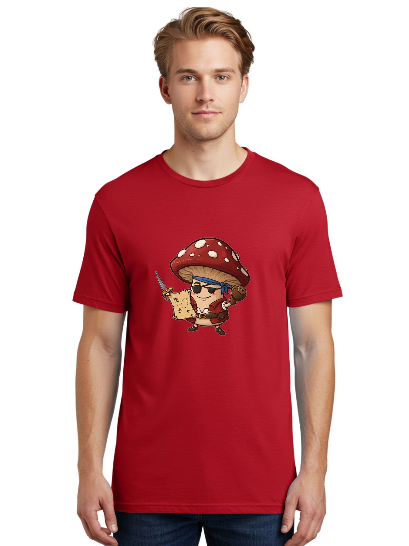 Pirate-Mushroom-2 Men'S Graphic Tee, 100% Cotton, Comfortable Casual Summer Wear, Machine Washable, Vintage Camera, Old Camera, Antique Camera, Black Camera, Classic Photography, Photography Equipment, Nostalgic Device, Film Camera, Camera Art Ban140