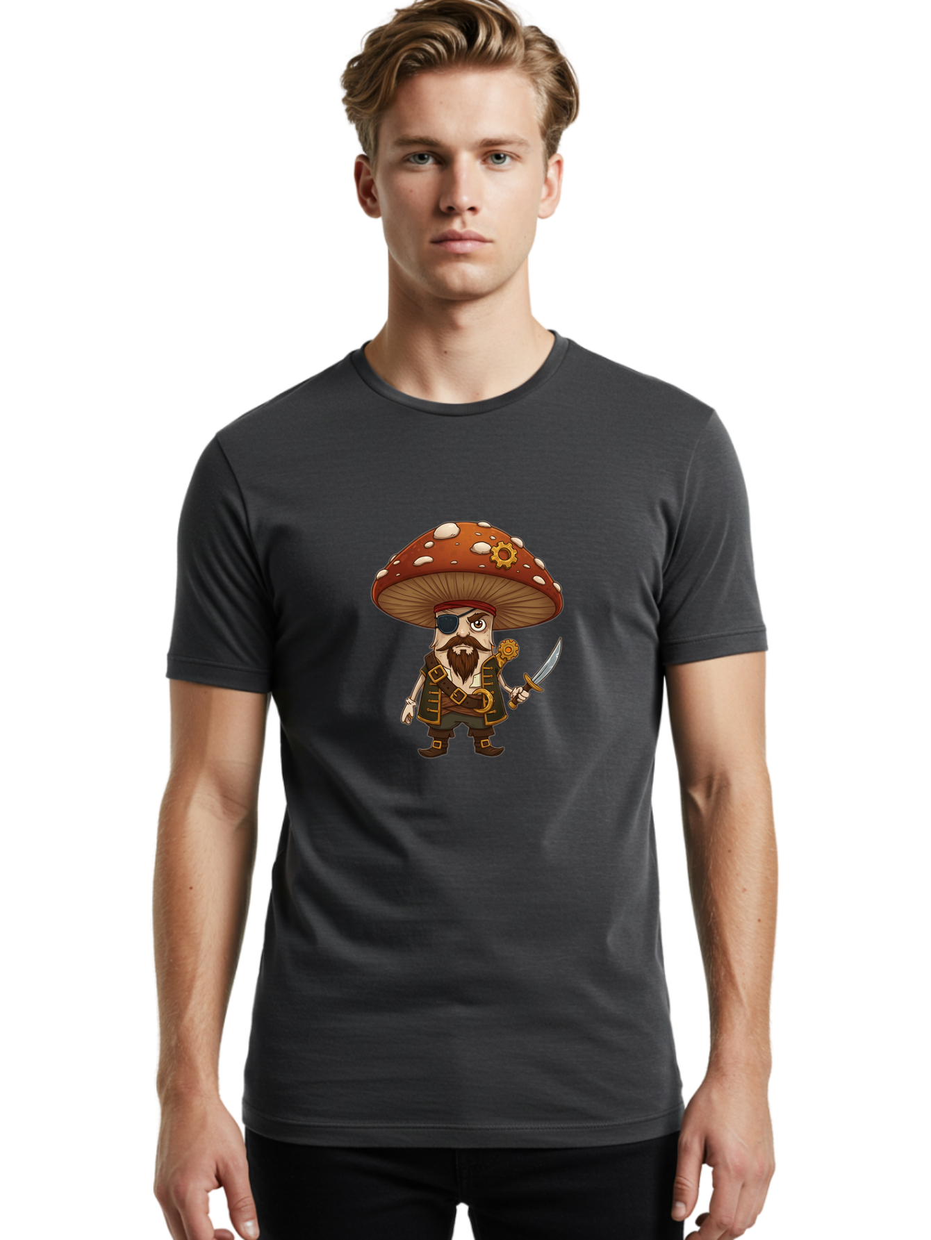 Pirate-Shroom Men'S Graphic Tee, 100% Cotton, Comfortable Casual Summer Wear, Machine Washable, Vintage Camera, Old Camera, Antique Camera, Black Camera, Classic Photography, Photography Equipment, Nostalgic Device, Film Camera, Camera Art Ban148
