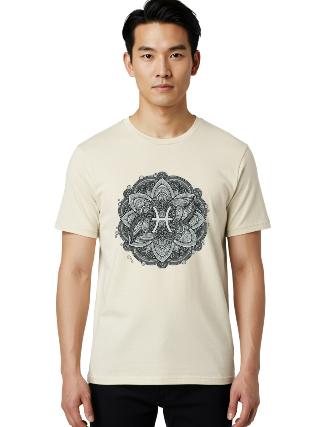 Pisces-Symbol-Mandala Men'S Graphic Tee, 100% Cotton, Comfortable Casual Summer Wear, Machine Washable, Vintage Camera, Old Camera, Antique Camera, Black Camera, Classic Photography, Photography Equipment, Nostalgic Device, Film Camera, Ban152
