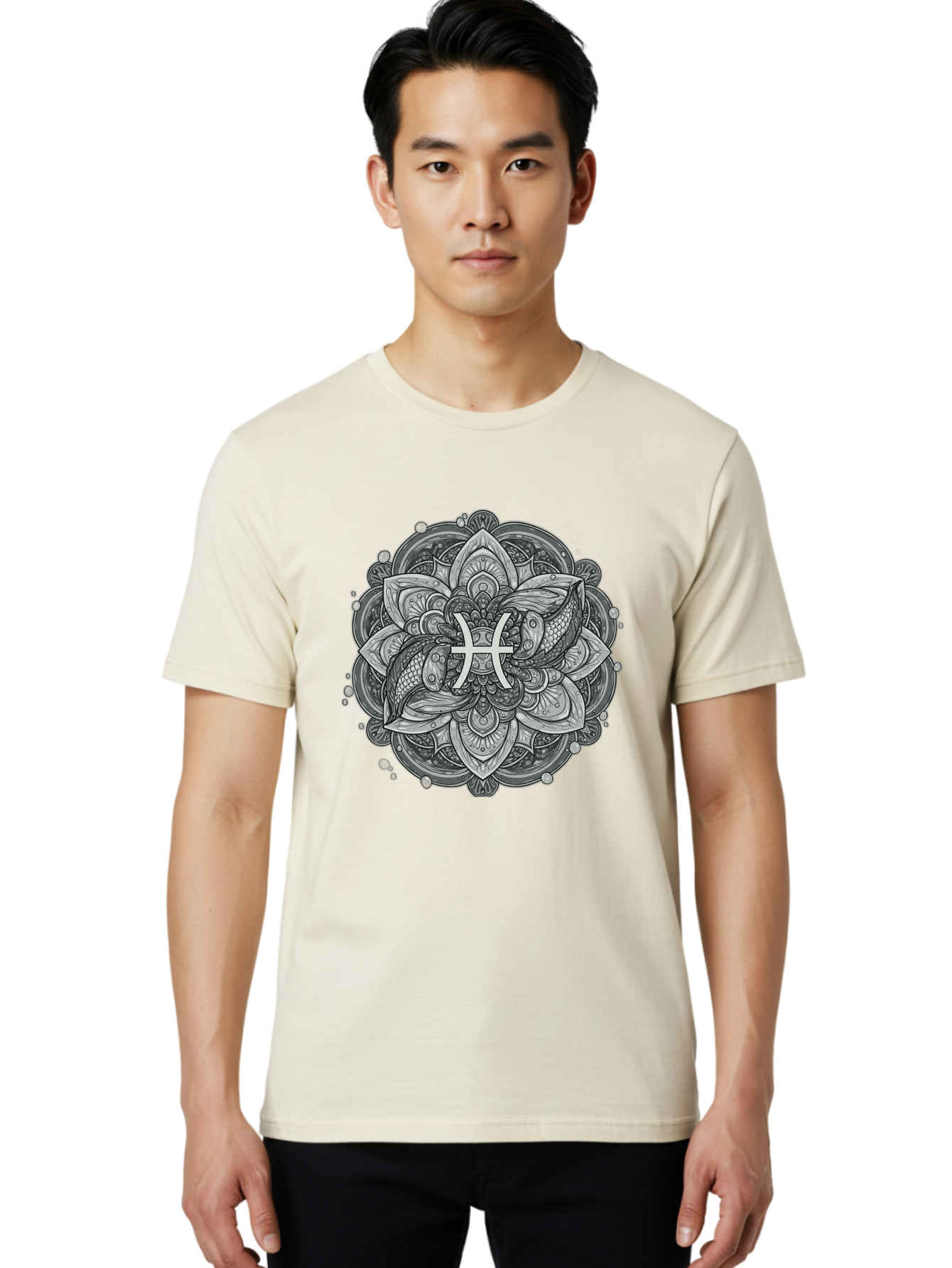 Pisces-Symbol-Mandala Men'S Graphic Tee, 100% Cotton, Comfortable Casual Summer Wear, Machine Washable, Vintage Camera, Old Camera, Antique Camera, Black Camera, Classic Photography, Photography Equipment, Nostalgic Device, Film Camera, Ban152