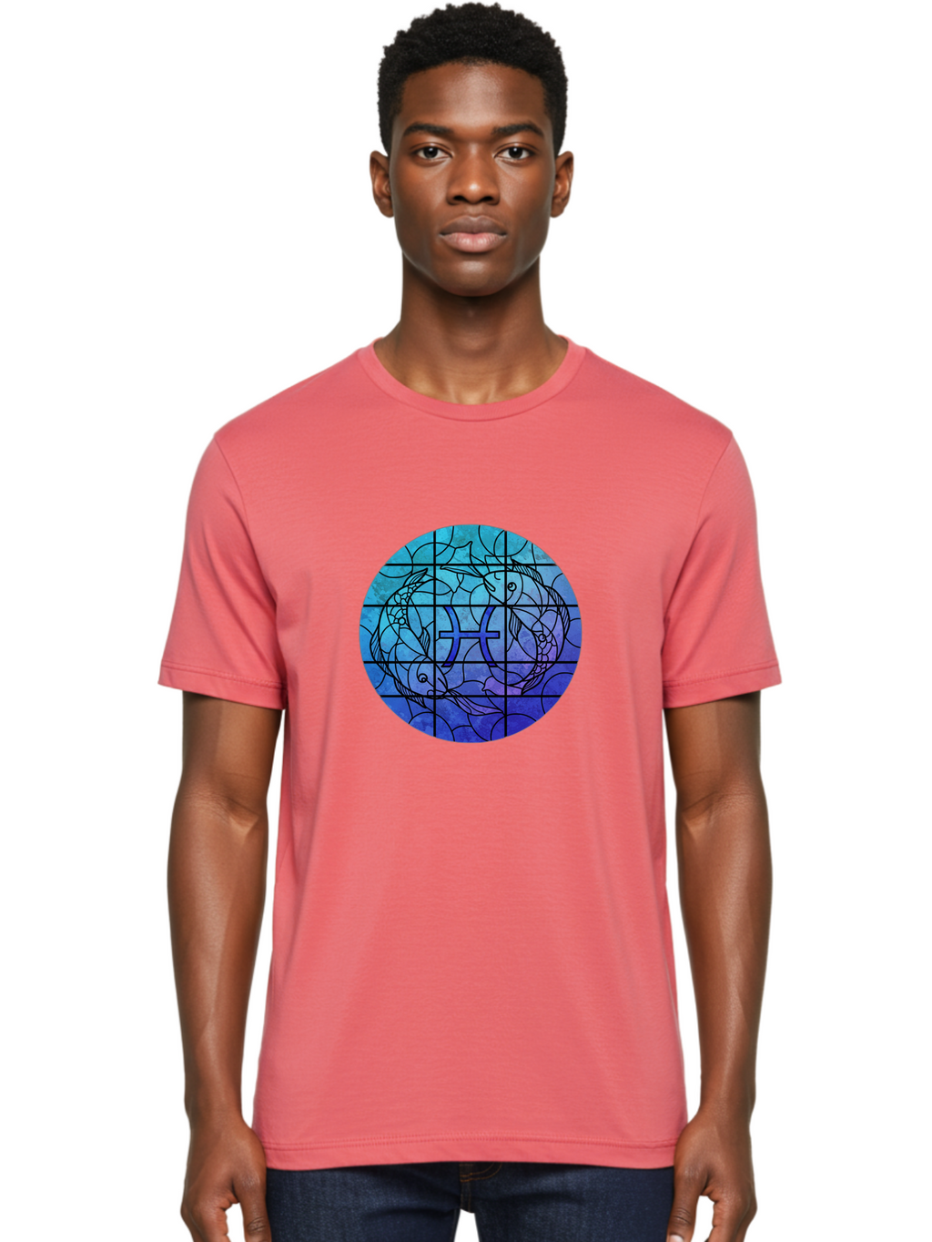 Pisces-Symbol-Stained-Glass Men'S Graphic Tee, 100% Cotton, Comfortable Casual Summer Wear, Machine Washable, Vintage Camera, Old Camera, Antique Camera, Black Camera, Classic Photography, Photography Equipment, Nostalgic Device, Film Camera, Ban153
