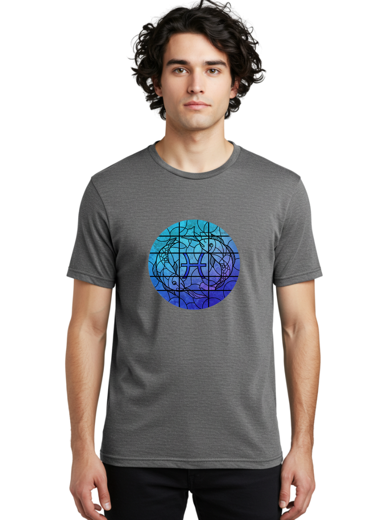 Pisces-Symbol-Stained-Glass Men'S Graphic Tee, 100% Cotton, Comfortable Casual Summer Wear, Machine Washable, Vintage Camera, Old Camera, Antique Camera, Black Camera, Classic Photography, Photography Equipment, Nostalgic Device, Film Camera, Ban153