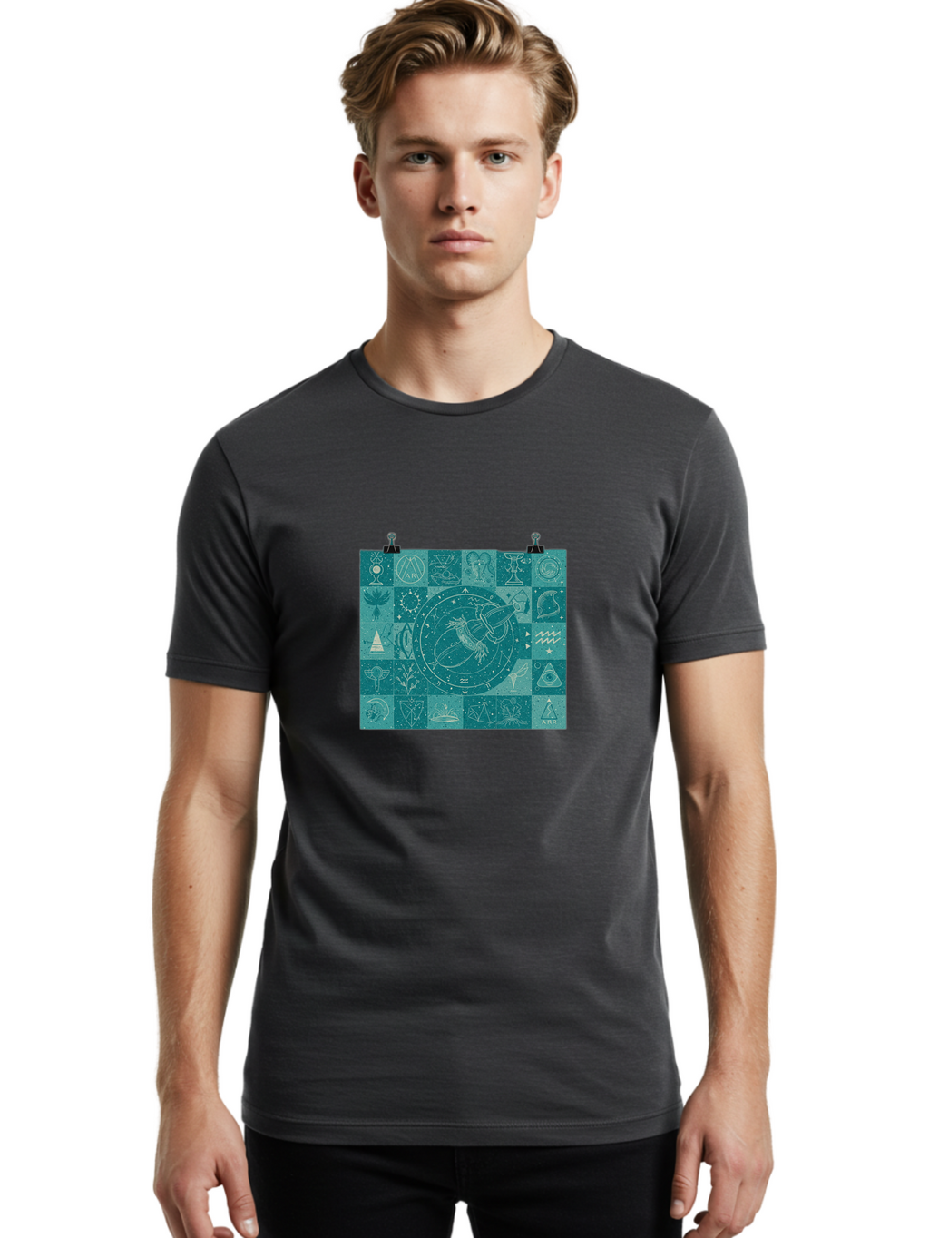 Pisces-Zodiac-Poster Men'S Graphic Tee, 100% Cotton, Comfortable Casual Summer Wear, Machine Washable, Vintage Camera, Old Camera, Antique Camera, Black Camera, Classic Photography, Photography Equipment, Nostalgic Device, Film Camera, Ban155